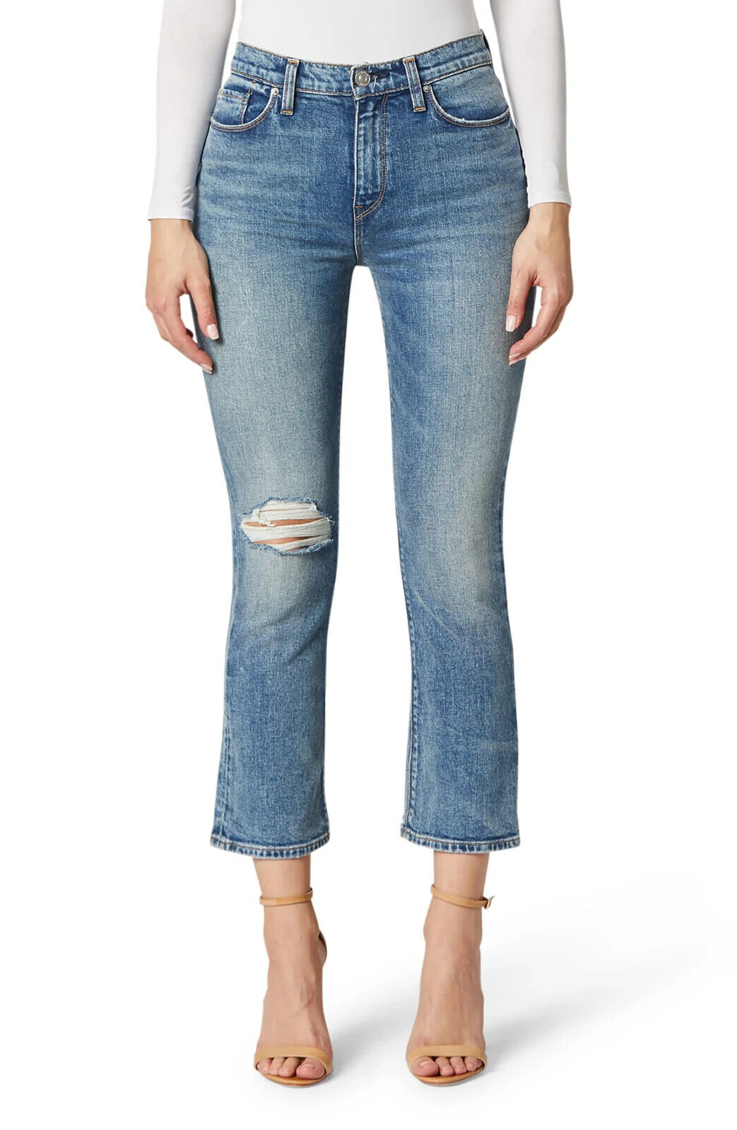 Hudson Holly High-Rise Crop Flare Jeans in Colossal Blue Size 26 MSRP $225