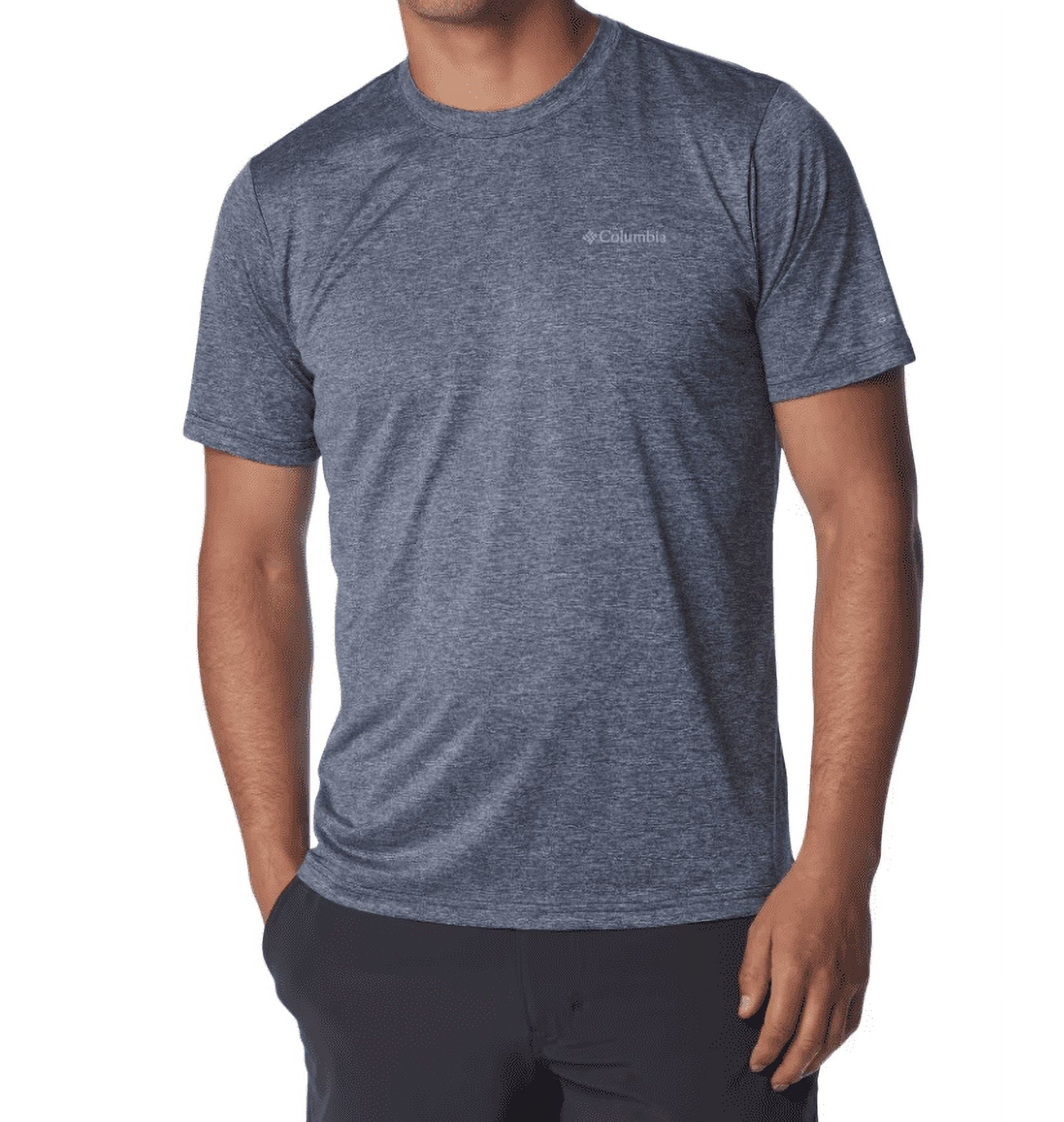 Columbia Mens Regular fit Short Sleeve Crewneck Shirt Small Blue Solid