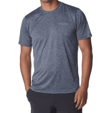 Columbia Mens Regular fit Short Sleeve Crewneck Shirt Small Blue Solid