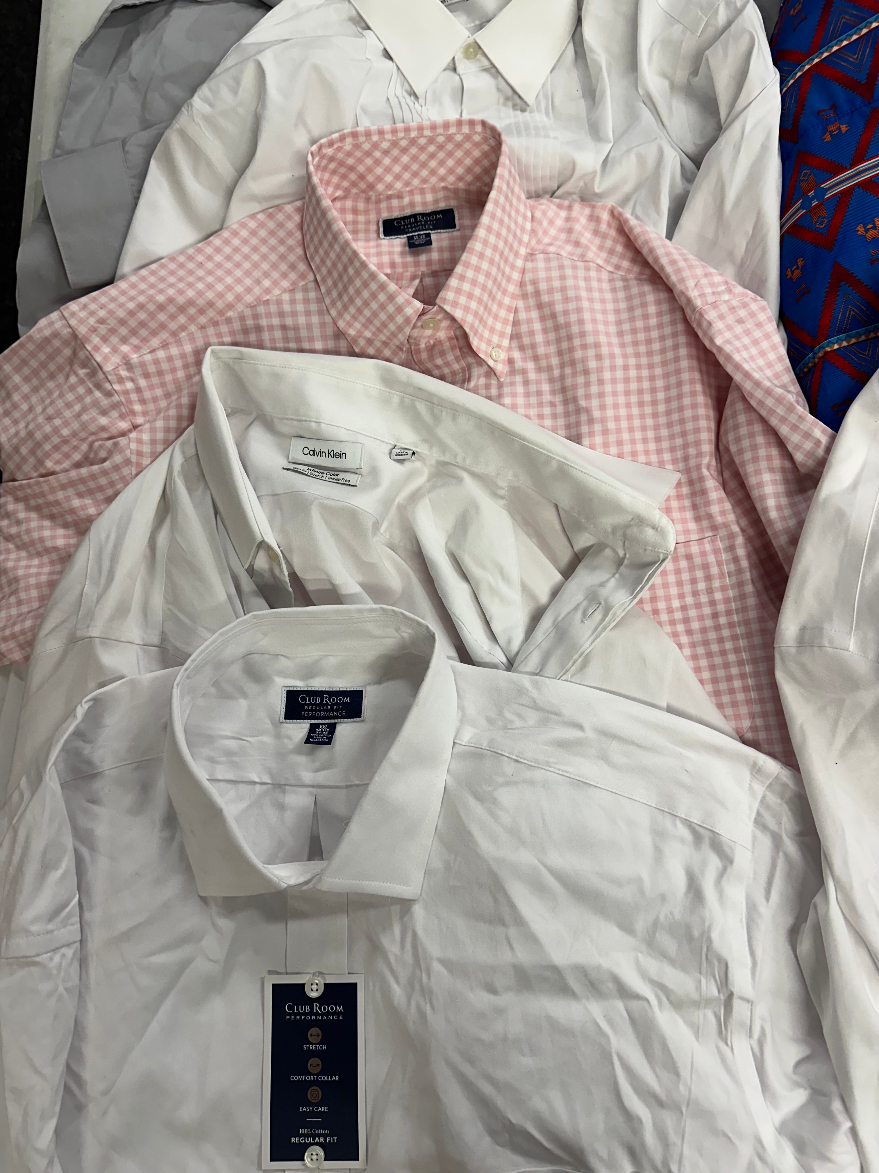 Men's Clothing Dress Shirts & Jacket Wholesale Lot, RALPH LAUREN, CALVIN KLEIN, VAN HEUSEN and CLUB ROOM, 7 items, Shelf Pulls, MSRP $594