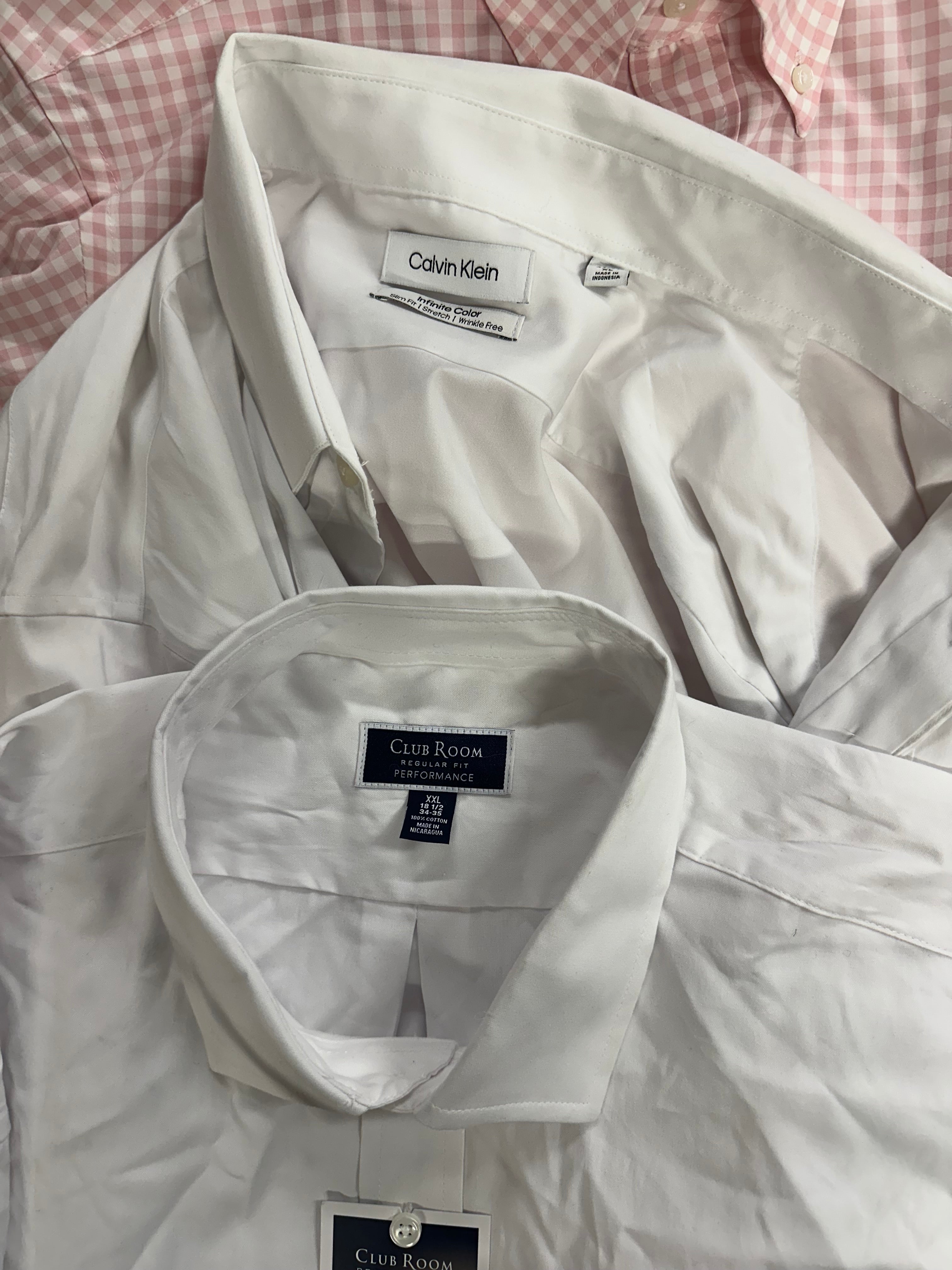 Men's Clothing Dress Shirts & Jacket Wholesale Lot, RALPH LAUREN, CALVIN KLEIN, VAN HEUSEN and CLUB ROOM, 7 items, Shelf Pulls, MSRP $594