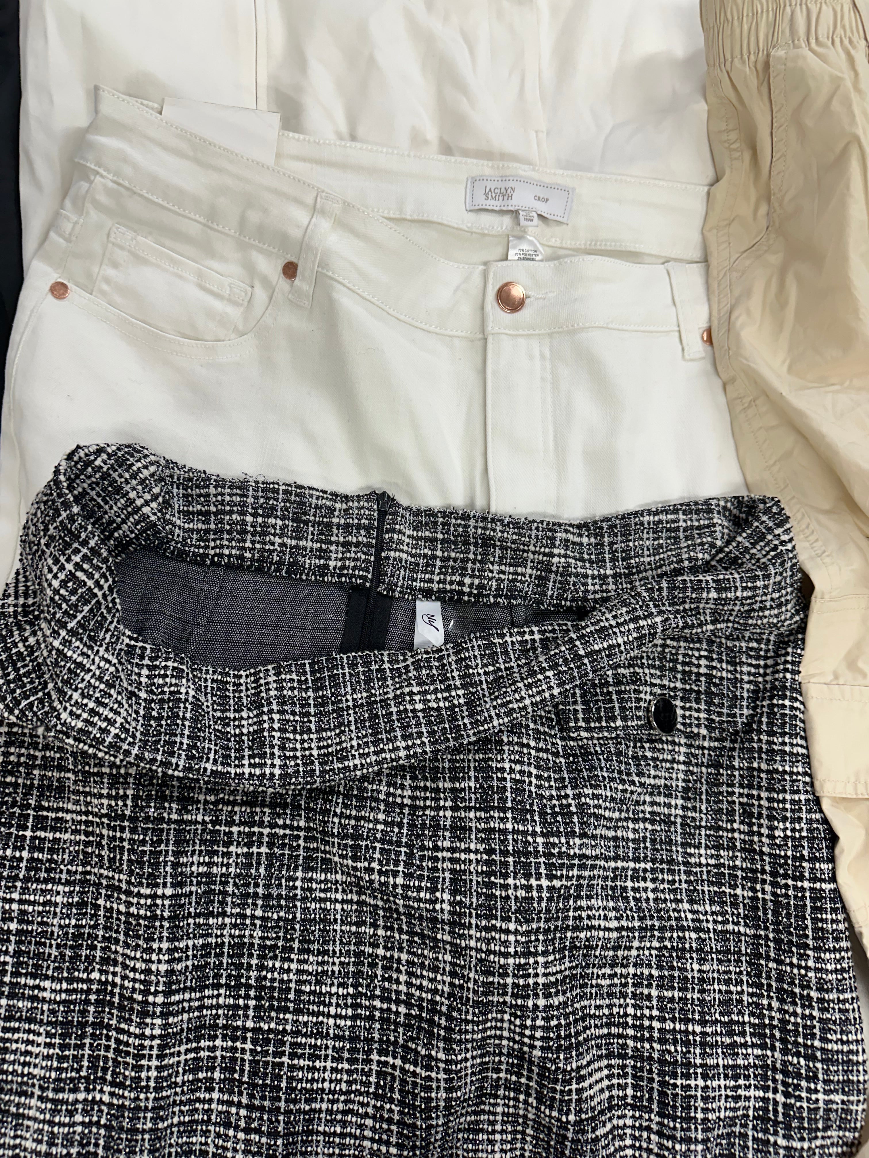 Women's Clothing Skirt and Pant Wholesale Lot, DKNY, ELLA RAFAELLA, KARL LAGERFELD, JACLYN SMITH and more, 7 items, Shelf Pulls, MSRP $476