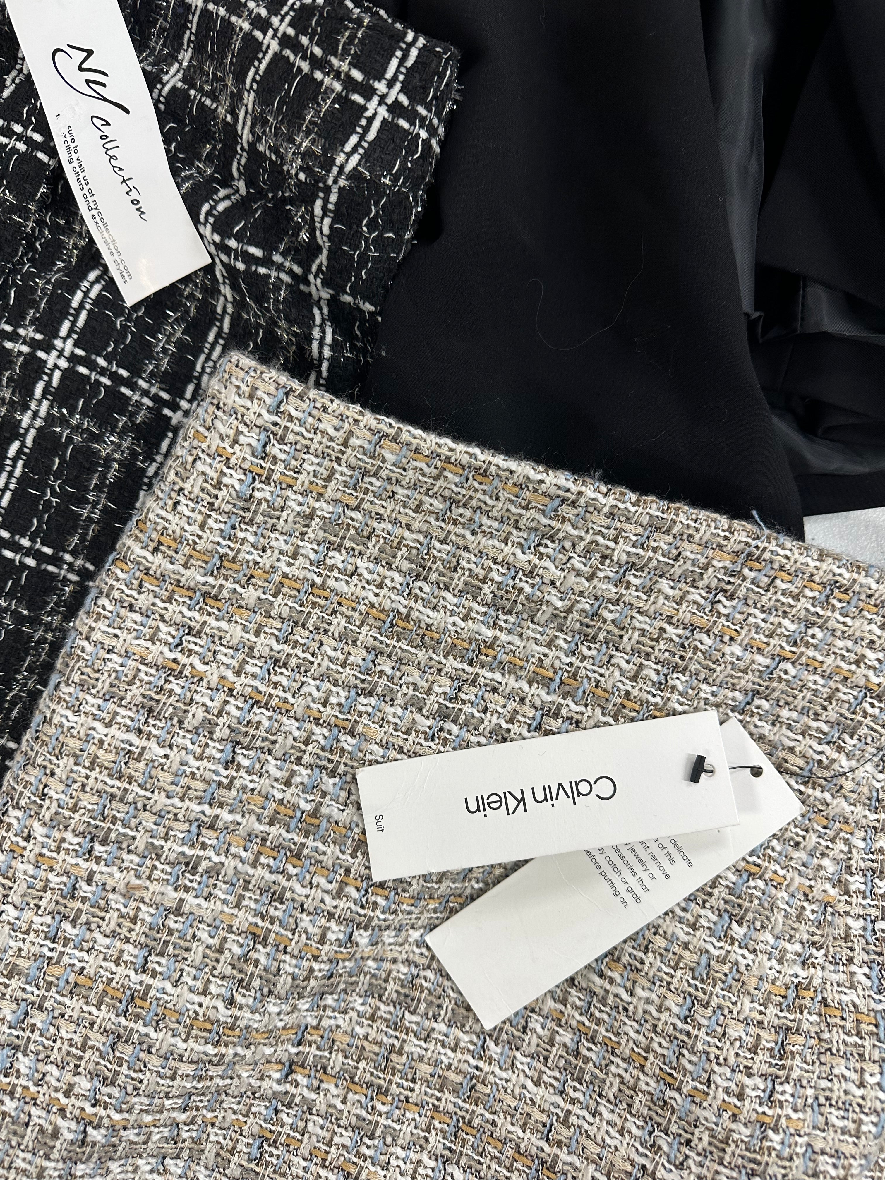 Women's Clothing Blazer, Skirt Wholesale Lot, CALVIN KLEIN, KARL LAGERFELD, NY COLLECTION and more, 5 items, Shelf Pulls, MSRP $570