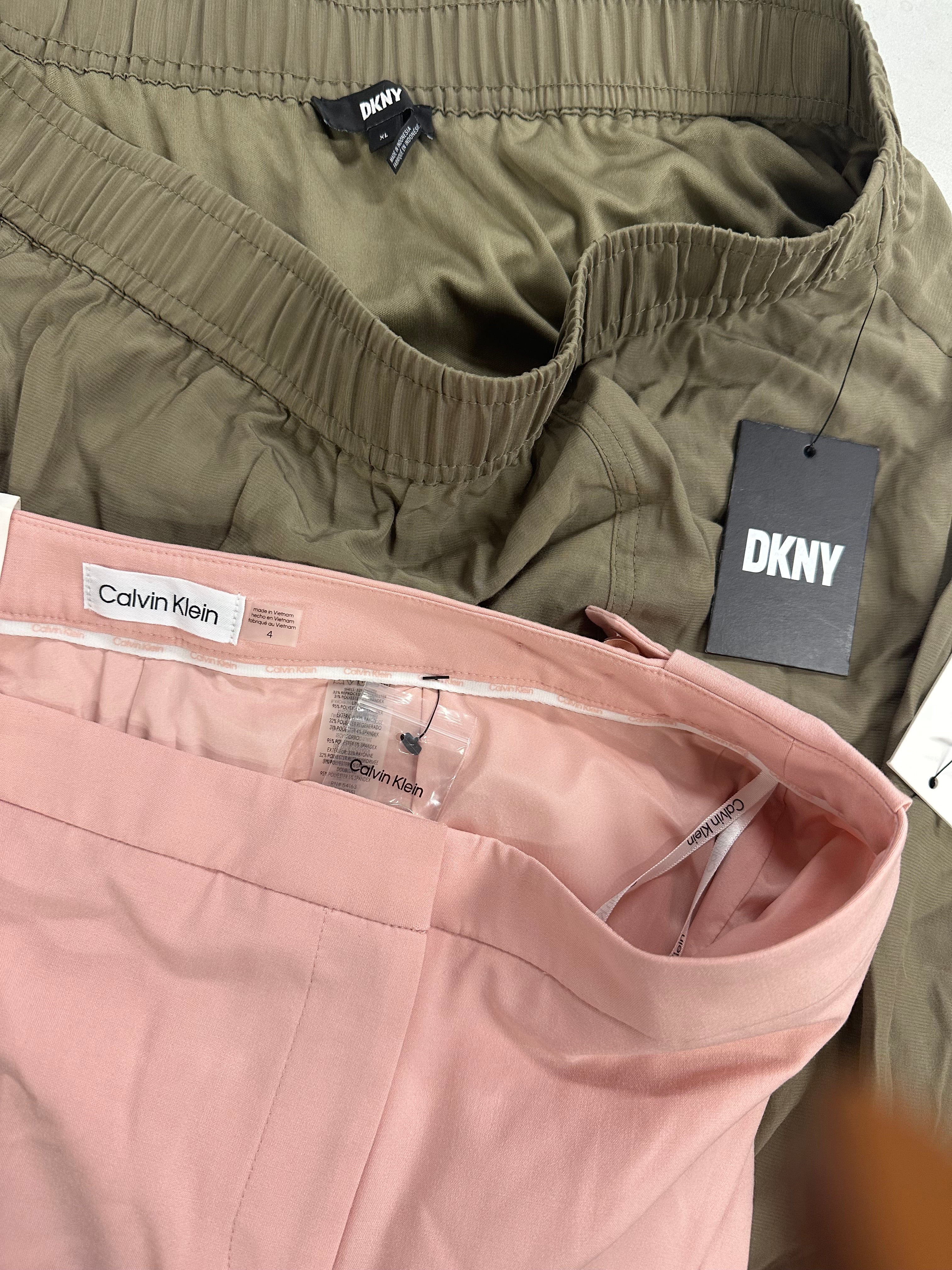 Women's Clothing Pants Wholesale Lot, DKNY, CALVIN KLEIN, and BAR III, 7 Items, Shelf Pulls, MSRP $613
