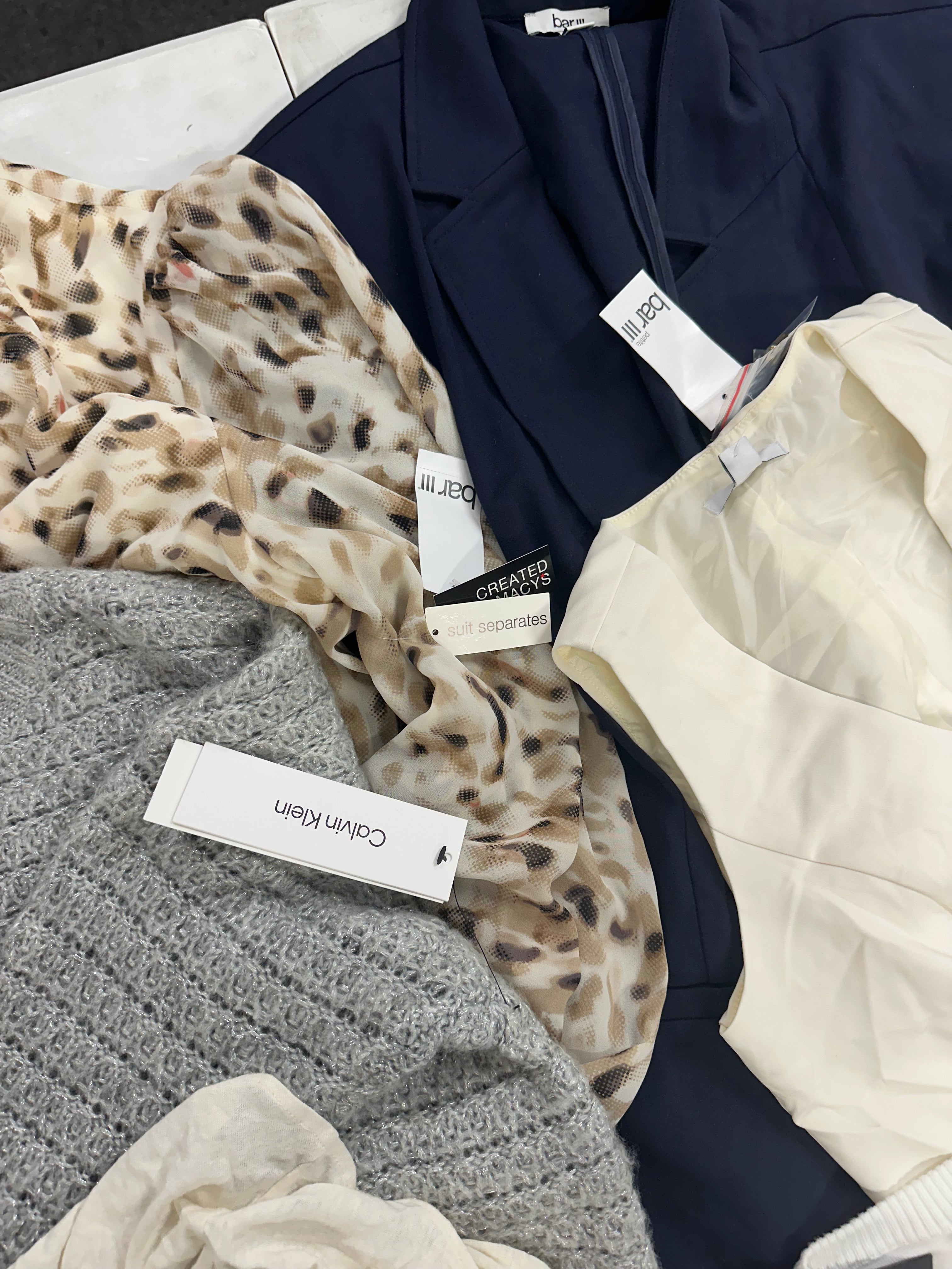 Women's Clothing Tops and Other Wholesale Lot,  TAHARI, DKNY, POLO RALPH LAUREN, CALVIN KLEIN, VINCE CAMUTO and more, 9 items, Shelf Pulls, MSRP $788