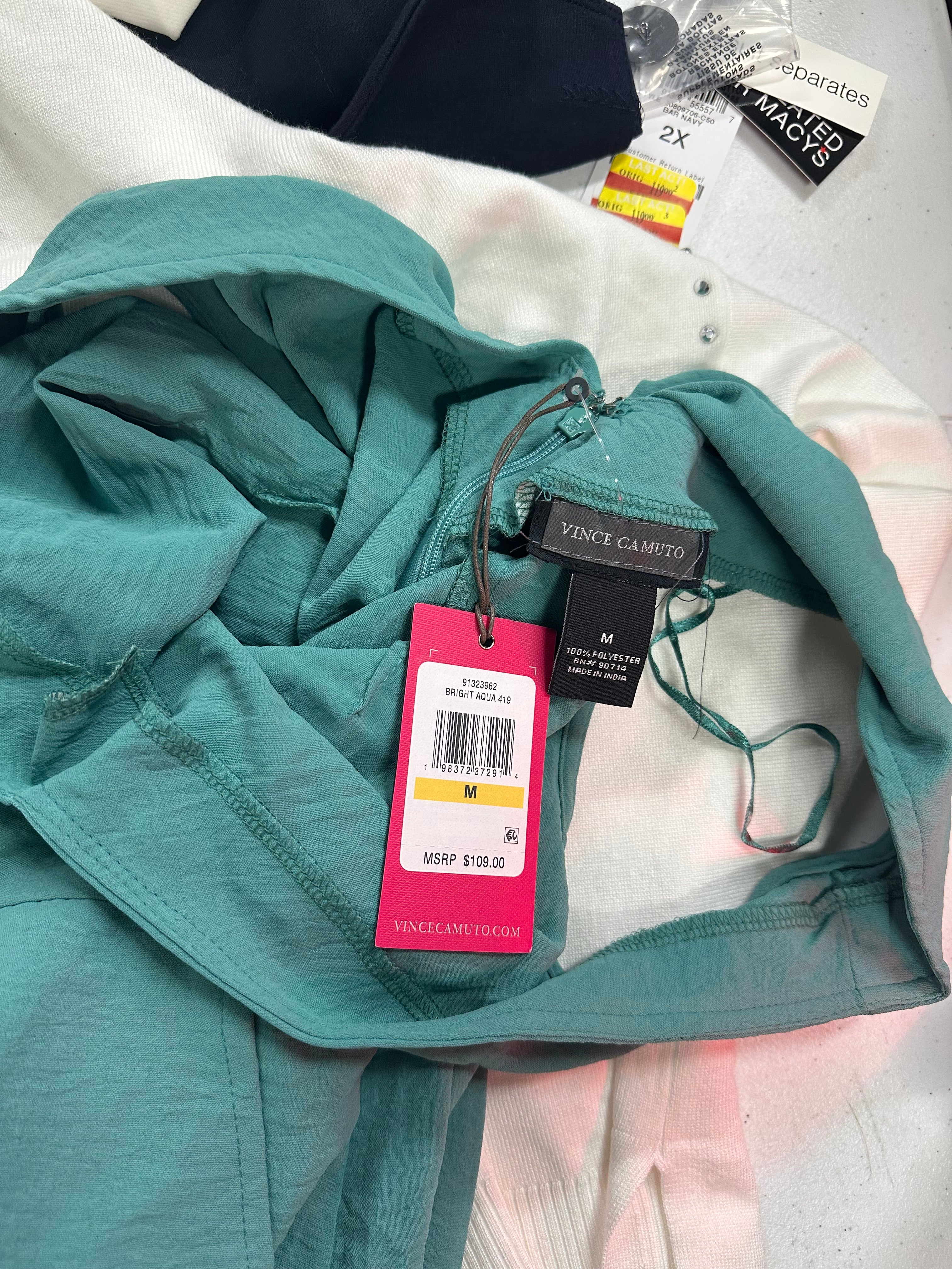 Women's Clothing Tops and Other Wholesale Lot,  TAHARI, DKNY, POLO RALPH LAUREN, CALVIN KLEIN, VINCE CAMUTO and more, 9 items, Shelf Pulls, MSRP $788