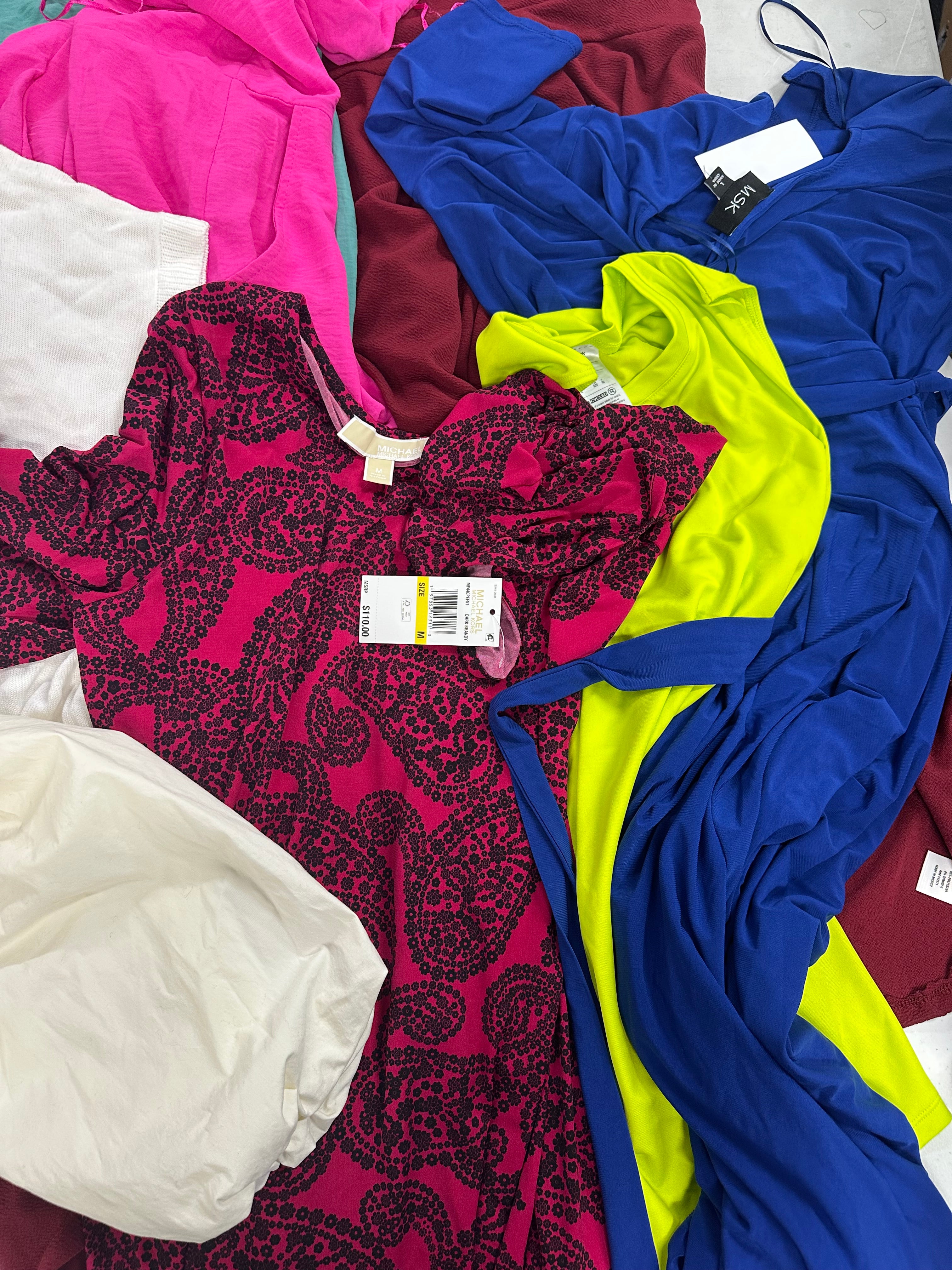 Women's Clothing Assorted Wholesale Lot, DKNY, MICHAEL KORS, REEBOK, VINCE CAMUTO, WHITE MARK and more, 10 items, Shelf Pulls, MSRP $797