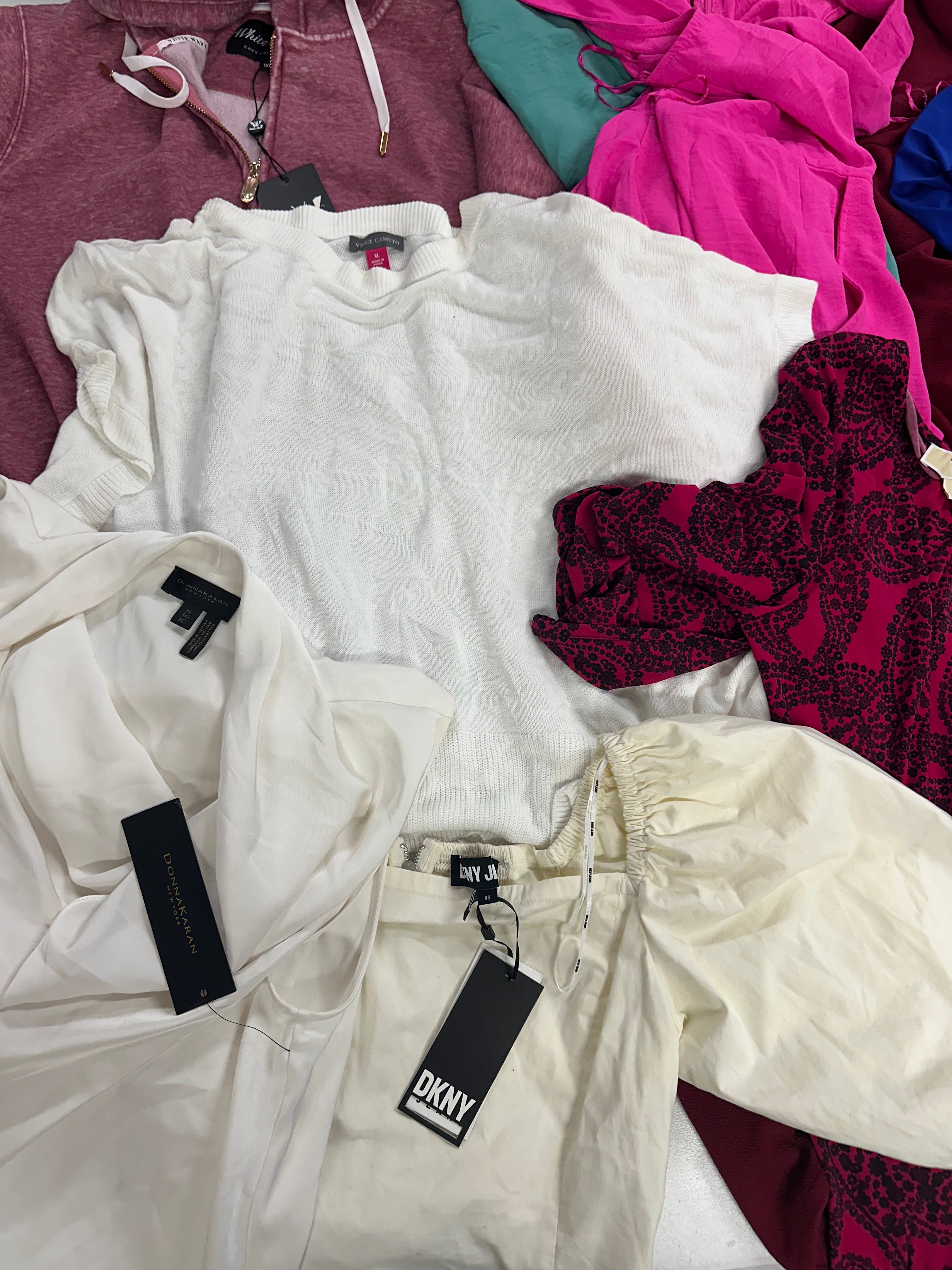 Women's Clothing Assorted Wholesale Lot, DKNY, MICHAEL KORS, REEBOK, VINCE CAMUTO, WHITE MARK and more, 10 items, Shelf Pulls, MSRP $797