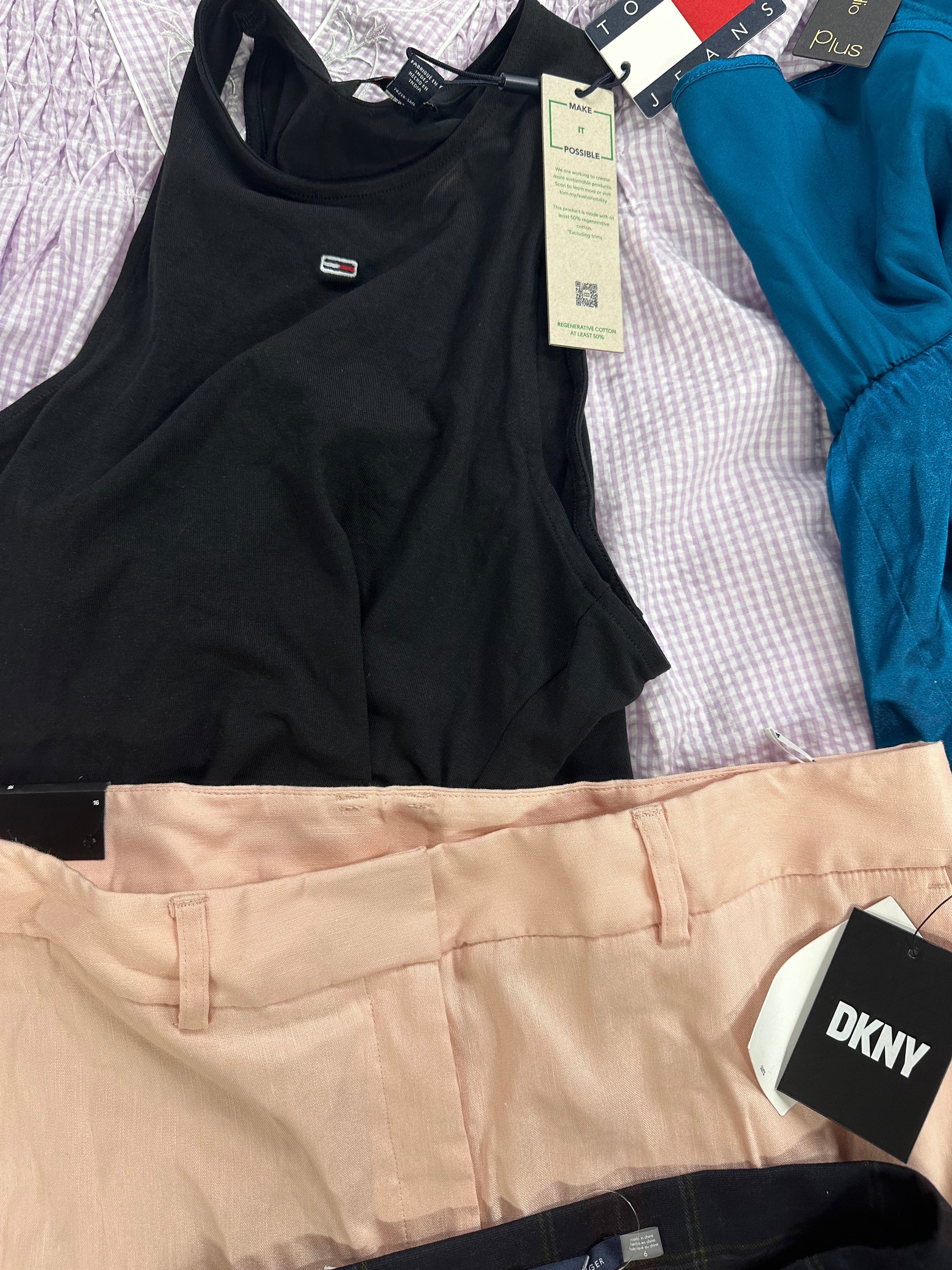 Women's Clothing Dress and Other Wholesale Lot, TOMMY HILFIGER, DKNY, ANNE KLEIN, MISS ELAINE and more, 8 items, Shelf Pulls, MSRP $753