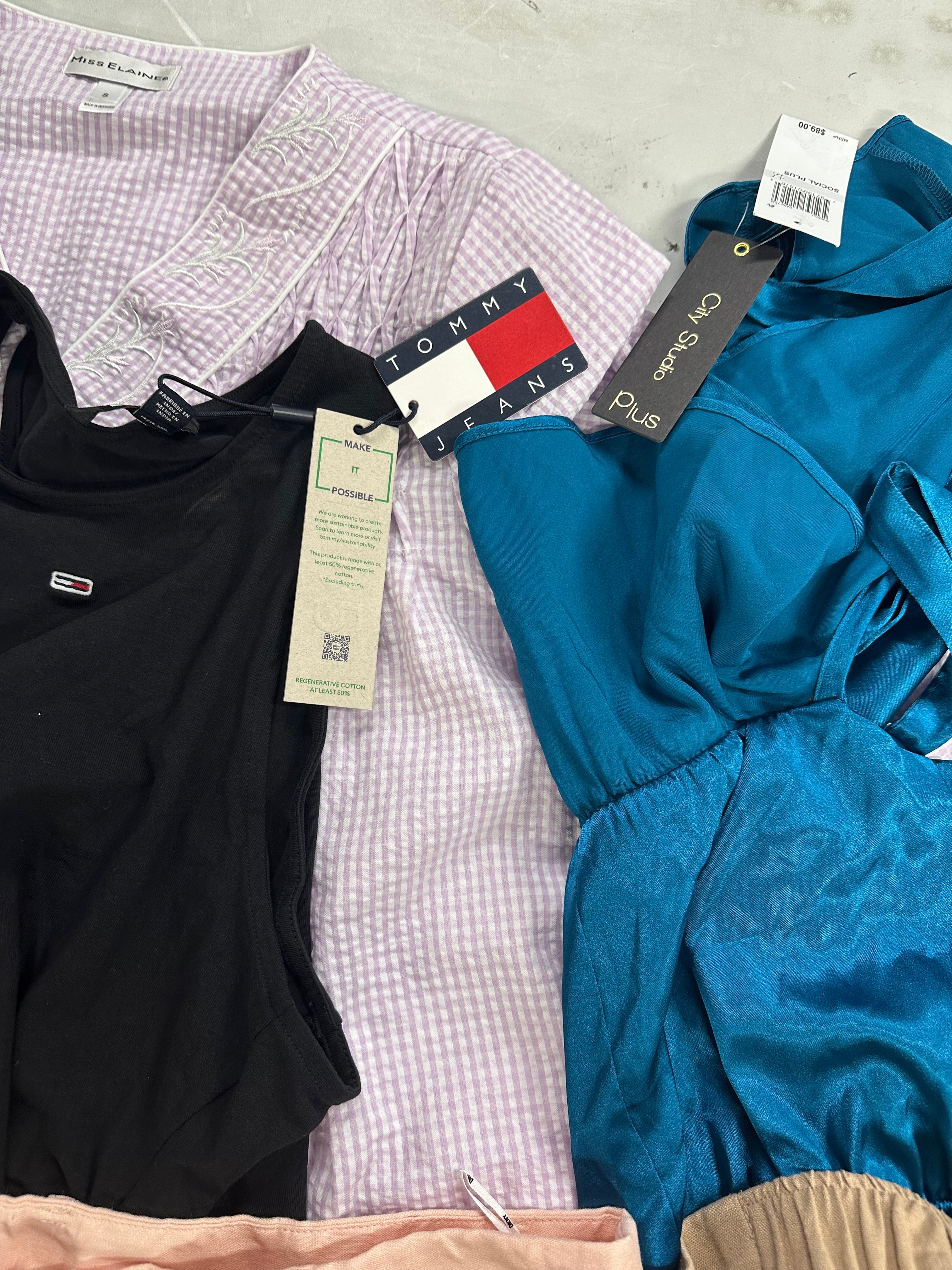 Women's Clothing Dress and Other Wholesale Lot, TOMMY HILFIGER, DKNY, ANNE KLEIN, MISS ELAINE and more, 8 items, Shelf Pulls, MSRP $753