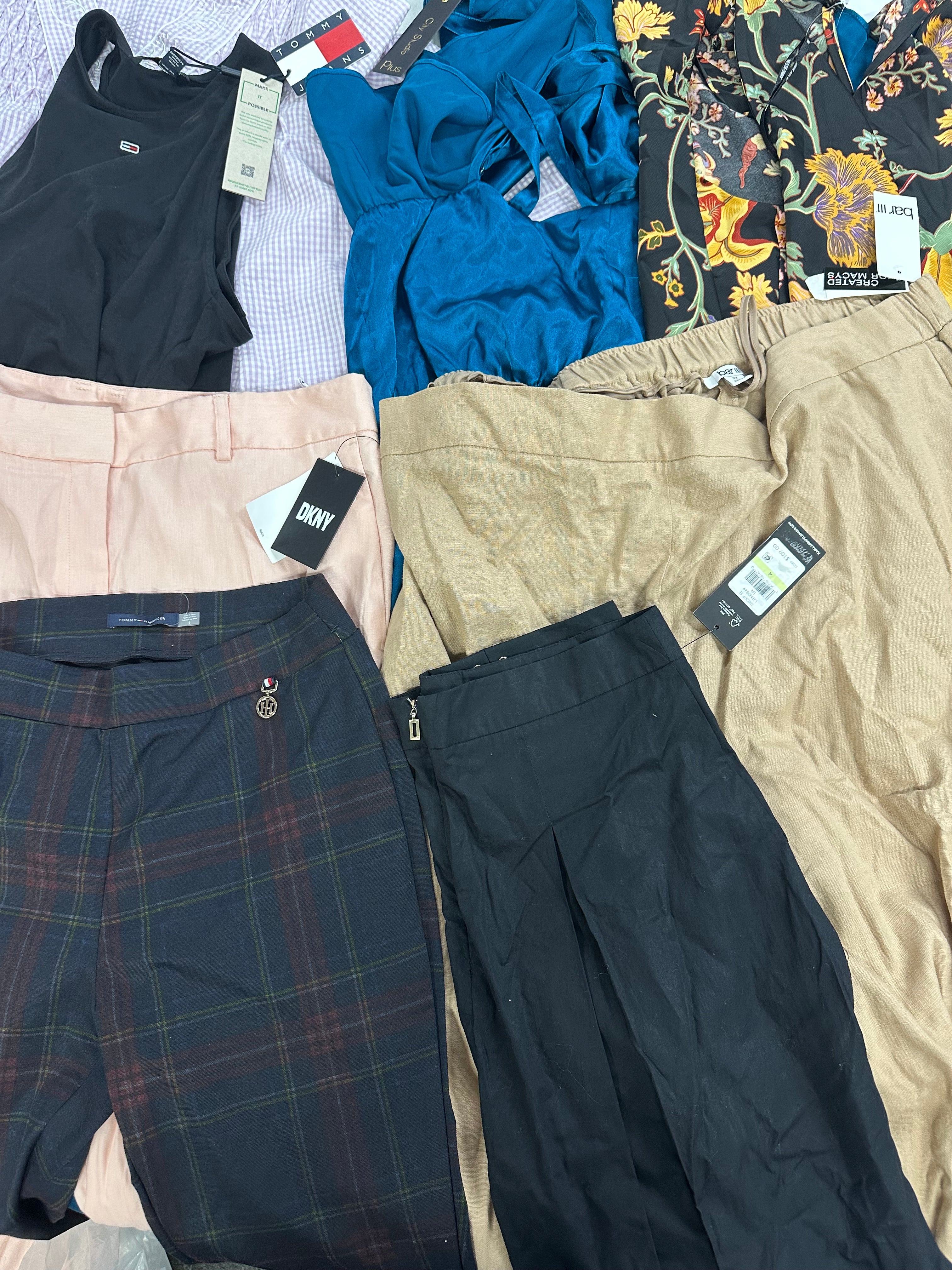 Women's Clothing Dress and Other Wholesale Lot, TOMMY HILFIGER, DKNY, ANNE KLEIN, MISS ELAINE and more, 8 items, Shelf Pulls, MSRP $753