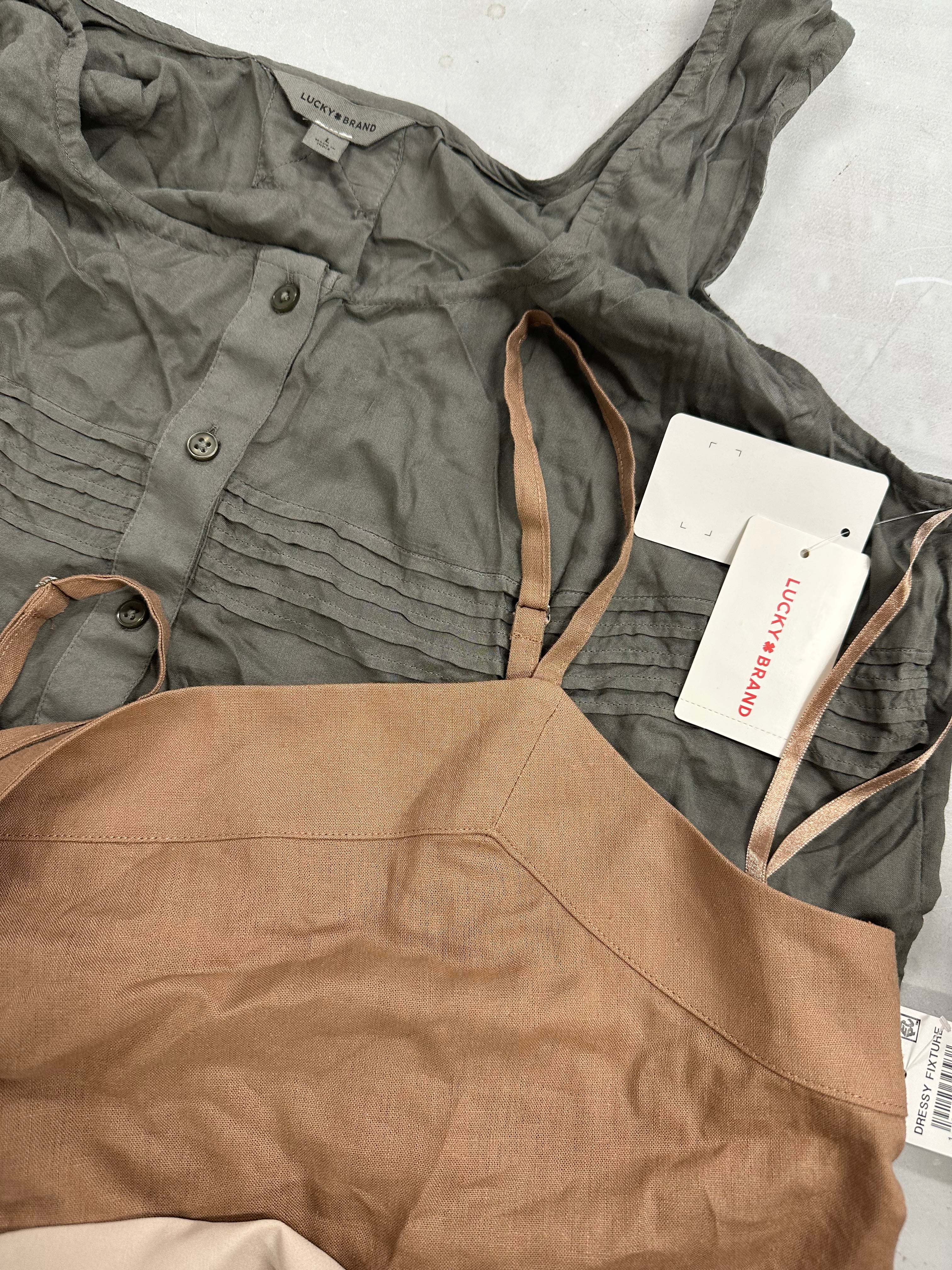 Women's Clothing Tops Wholesale Lot, LUCKY BRAND, CALVIN KLEIN, DKNY, HANES, WHITE MARK and more, 13 items, Shelf Pulls, MSRP $722