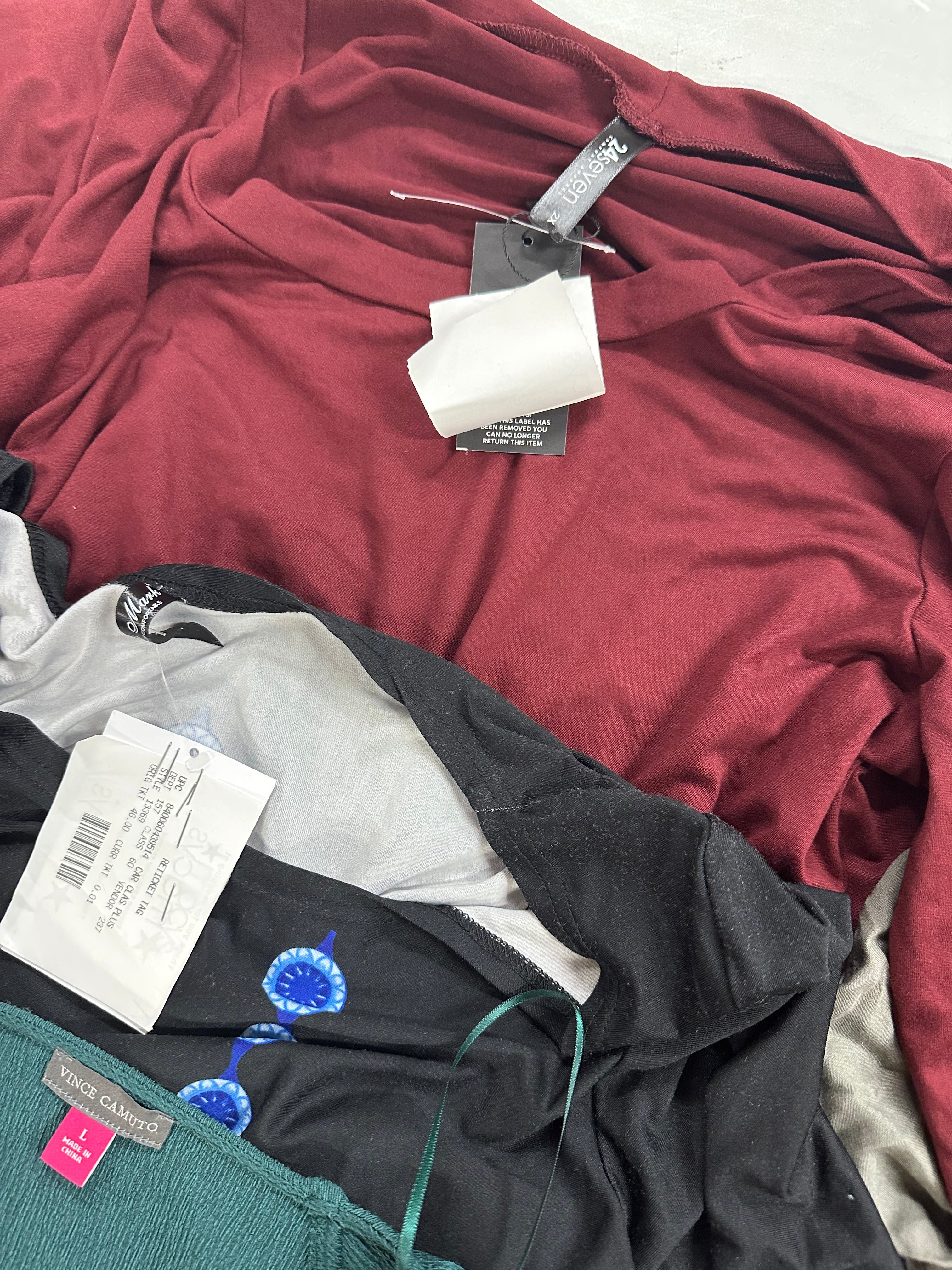 Women's Clothing Tops Wholesale Lot, LUCKY BRAND, CALVIN KLEIN, DKNY, HANES, WHITE MARK and more, 13 items, Shelf Pulls, MSRP $722