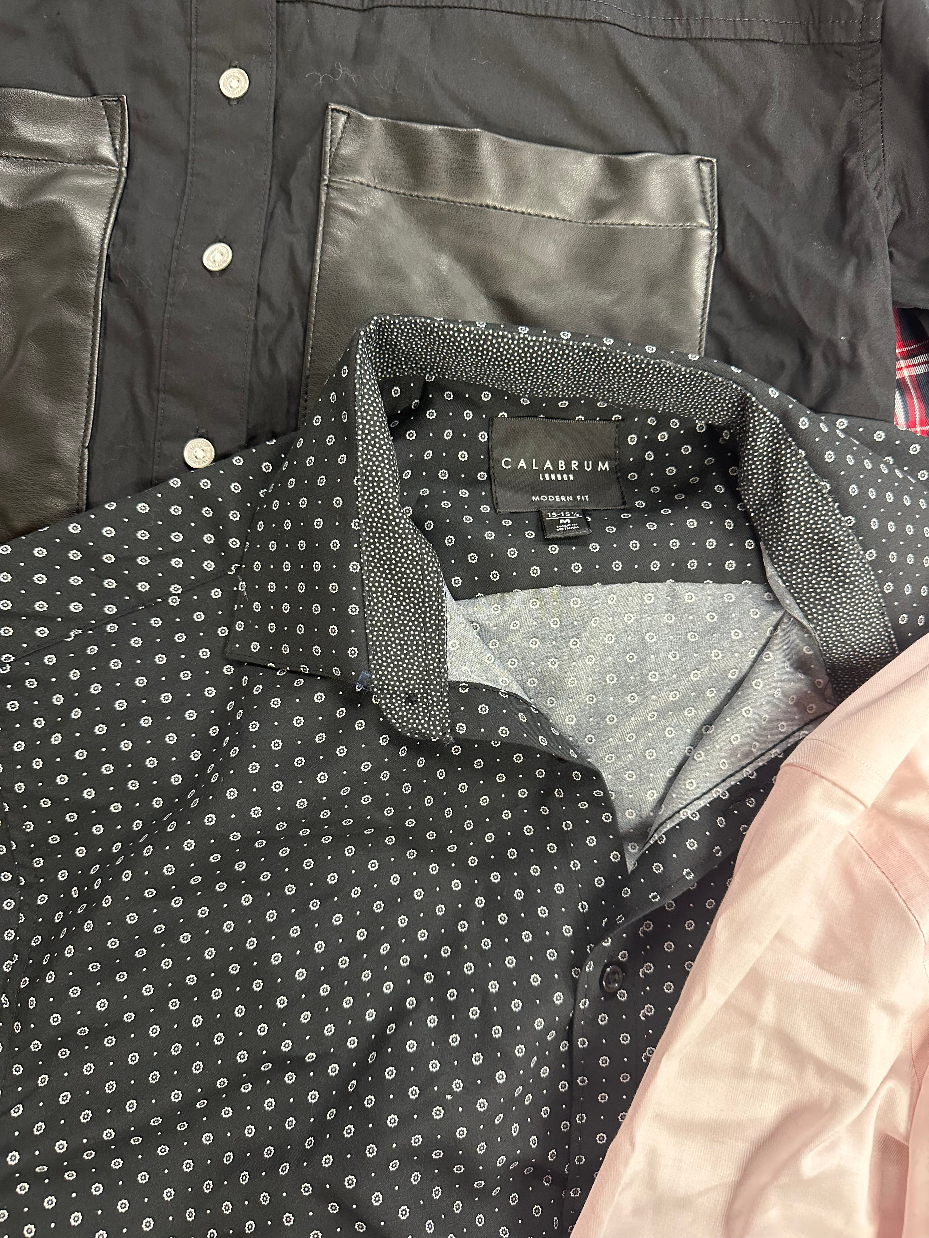 Men's Clothing Dress Shirts Wholesale Lot, BEN SHERMAN, CALVIN KLEIN, DKNY, TAYION and more, 8 Items, Shelf Pulls, MSRP $631