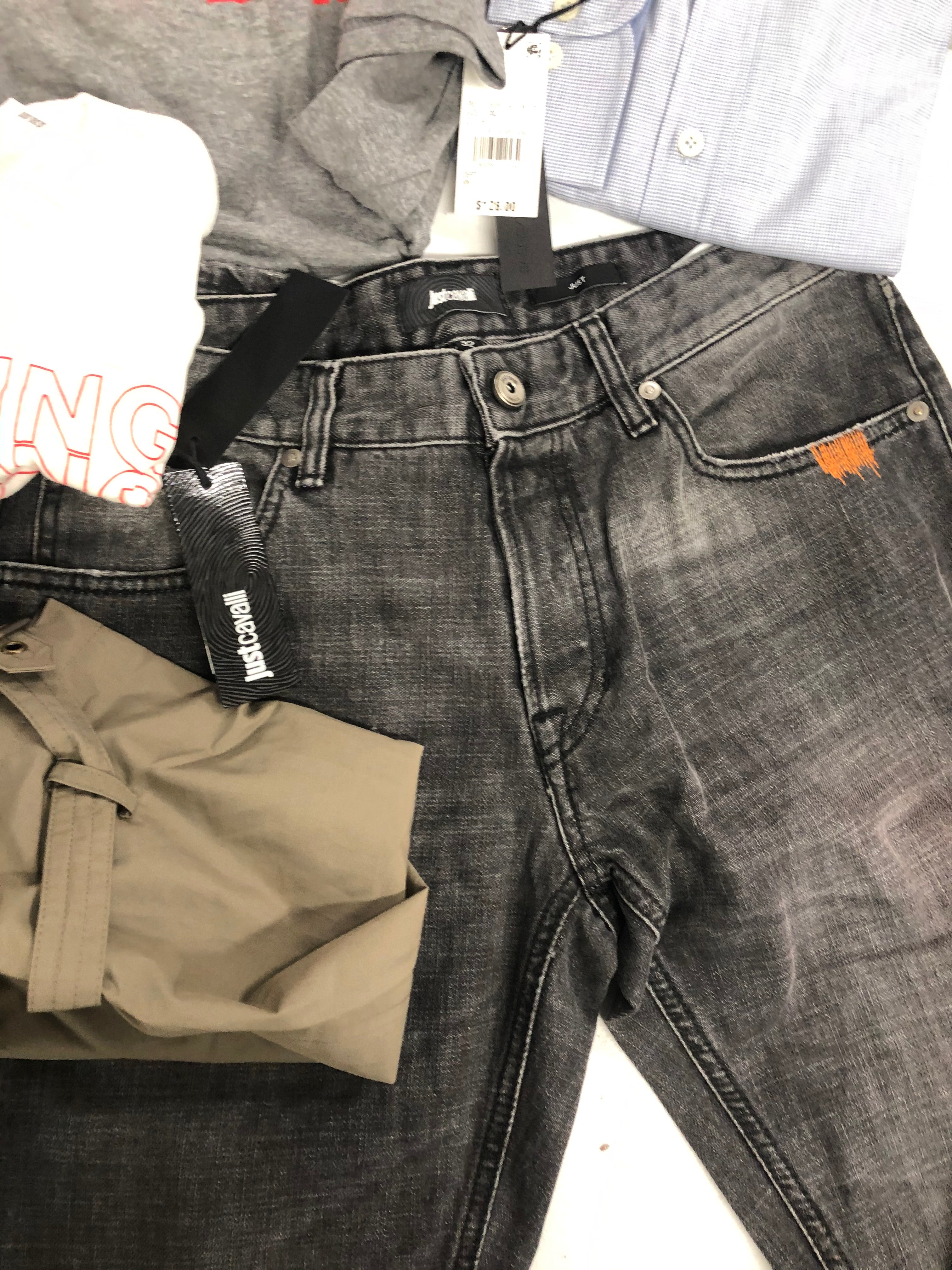 Men's Clothing Assorted Wholesale Lot, JUST CAVALLI, ALTEA, CALVIN KLEIN, KID DANGEROUS and more, 11 items, Shelf Pulls, MSRP $1,660