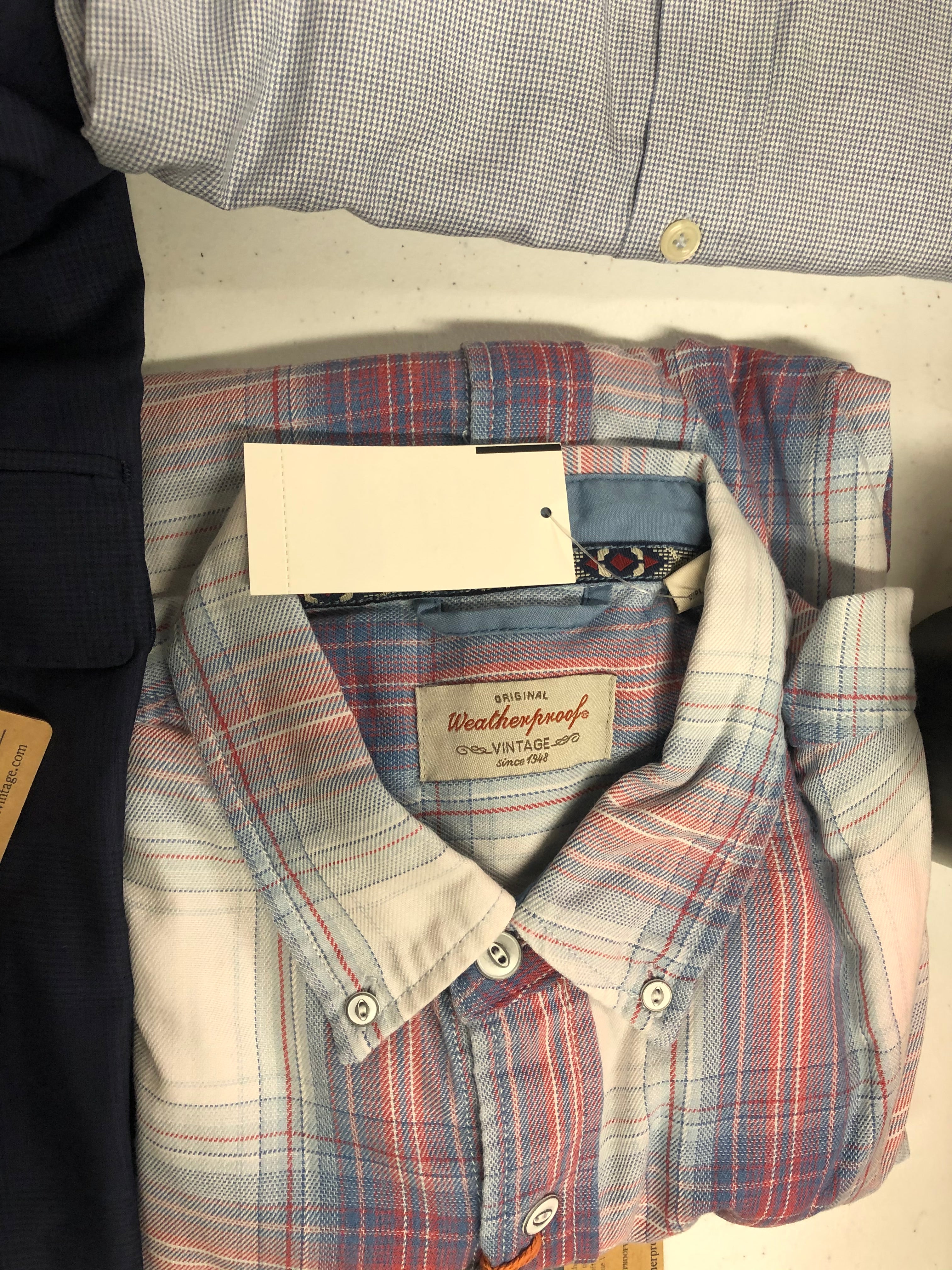 Men's Clothing Assorted Wholesale Lot, DKNY, NAUTICA, TALLIA, 1WEATHERPROOF, BUFFALO JEANS and more, 12 items, Shelf Pulls, MSRP $1,381