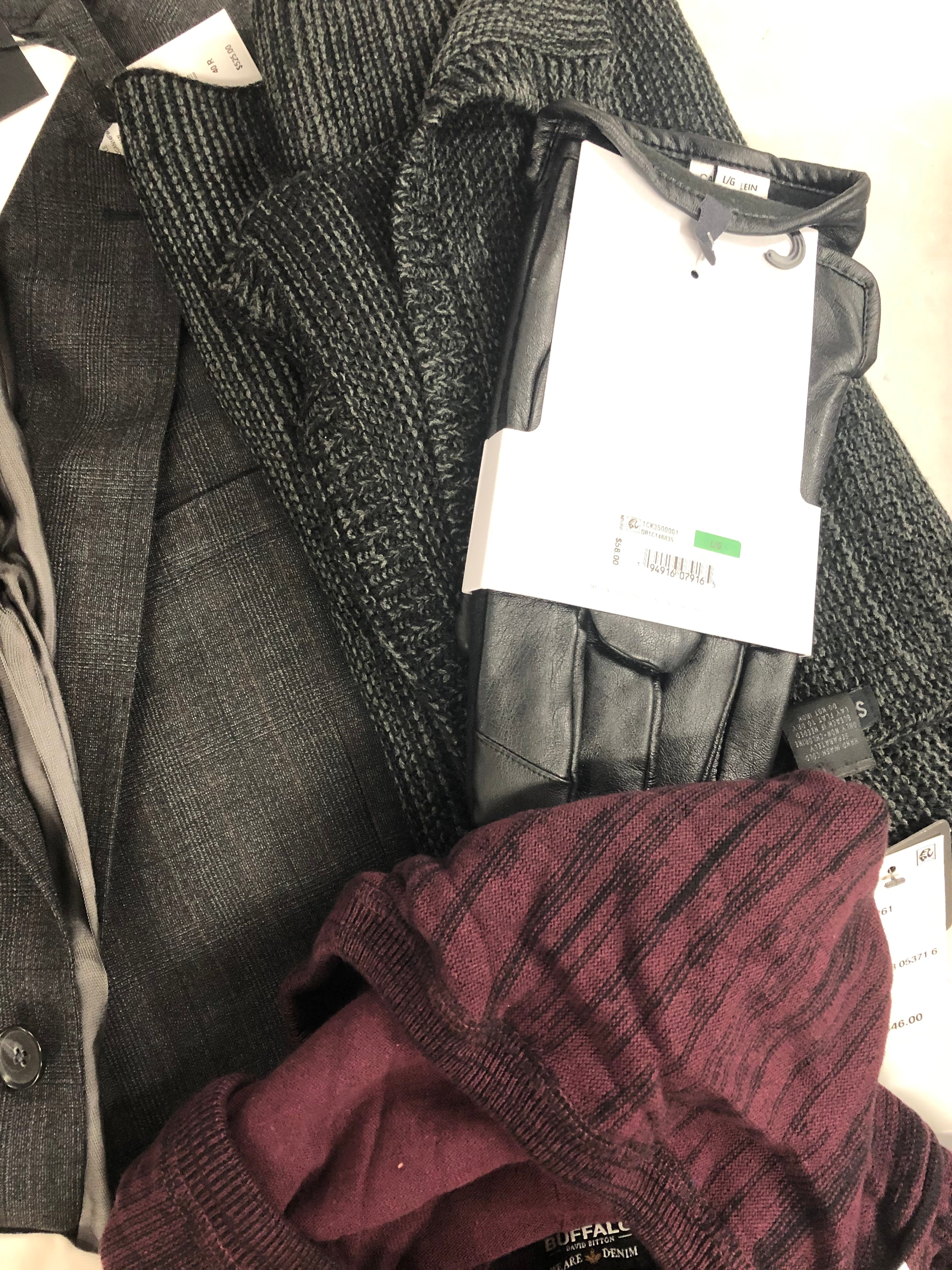 Men's Clothing Assorted Wholesale Lot, DKNY, CALVIN KLEIN, STEVE MADDEN, DYLAN GRAY, TASSO ELBA and more, 10 items, Shelf Pulls, MSRP $1,729