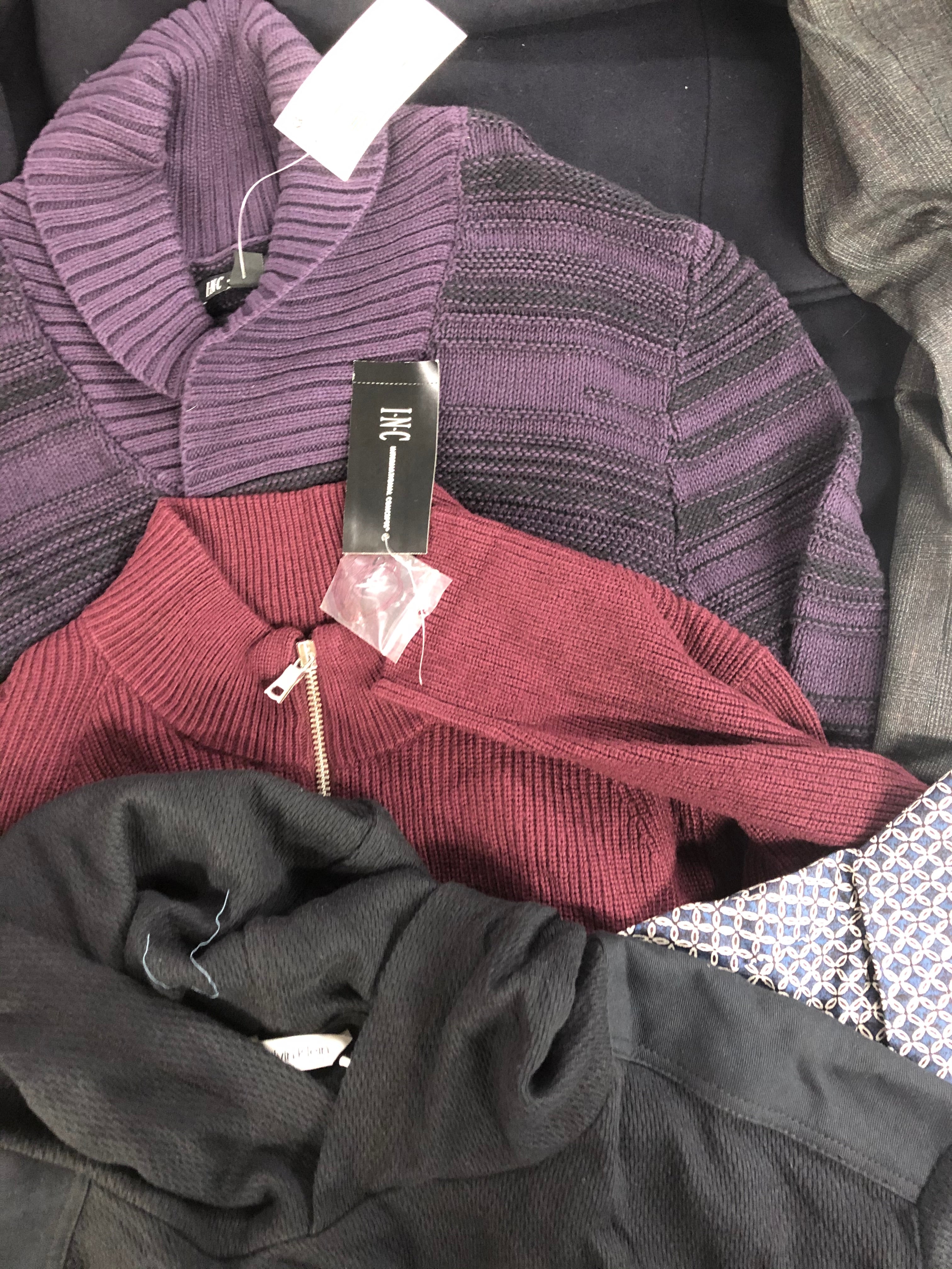 Men's Clothing Assorted Wholesale Lot, DKNY, CALVIN KLEIN, STEVE MADDEN, DYLAN GRAY, TASSO ELBA and more, 10 items, Shelf Pulls, MSRP $1,729