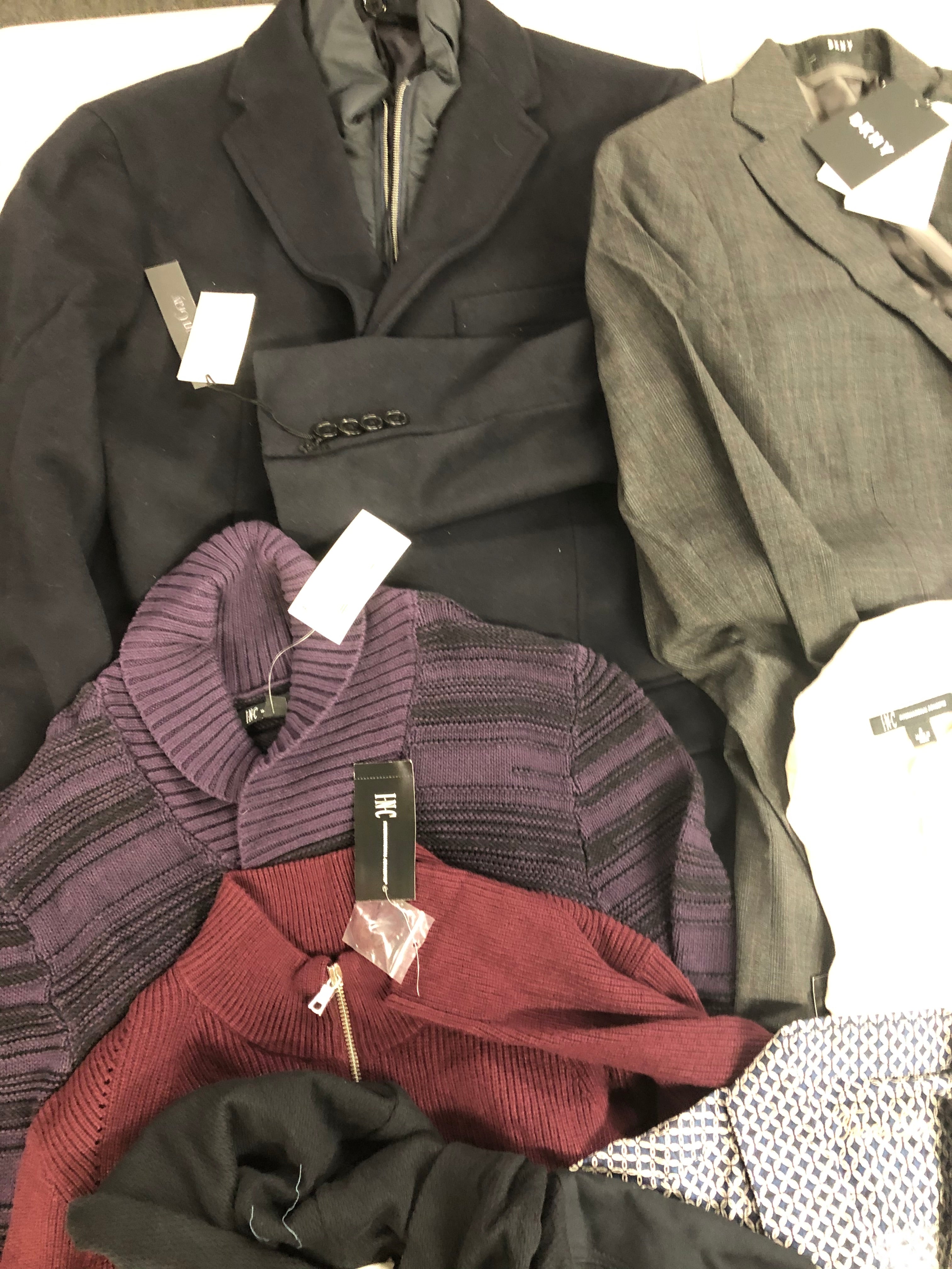 Men's Clothing Assorted Wholesale Lot, DKNY, CALVIN KLEIN, STEVE MADDEN, DYLAN GRAY, TASSO ELBA and more, 10 items, Shelf Pulls, MSRP $1,729