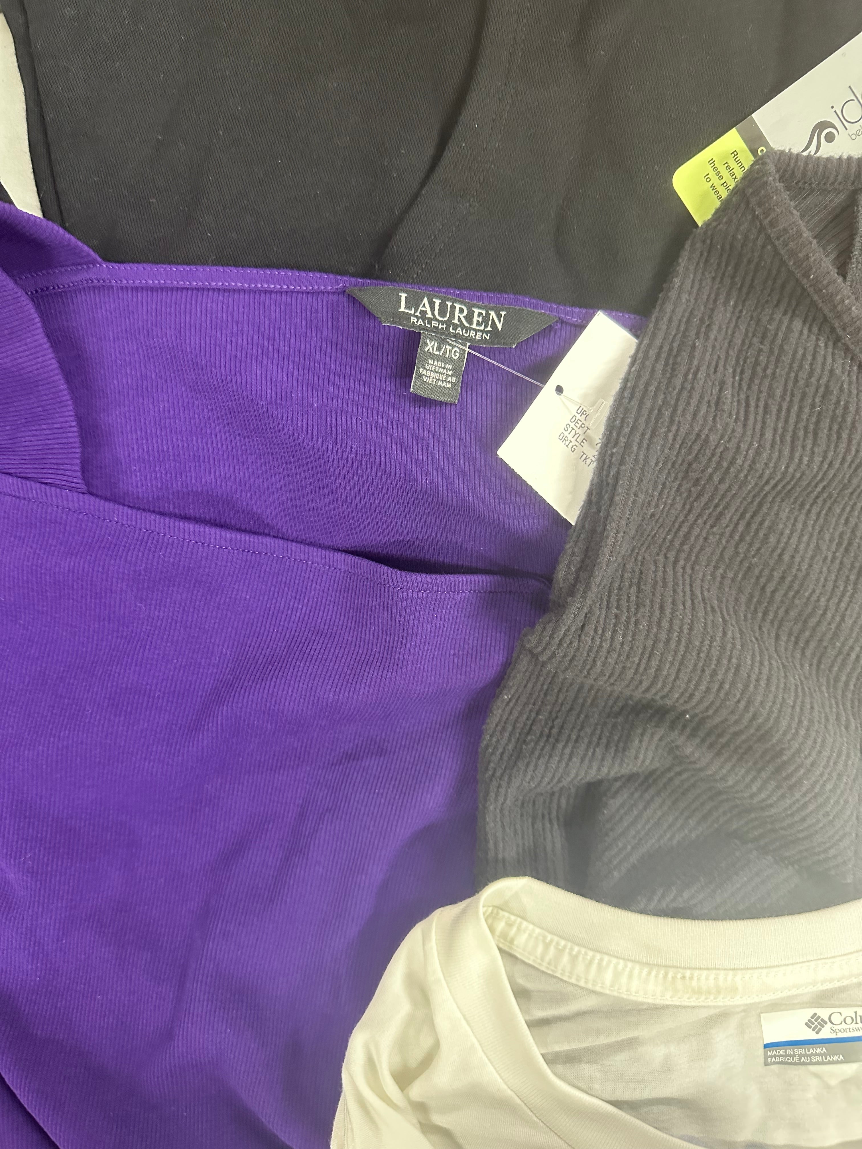 Women's Clothing Tops Wholesale Lot, POLO RALPH LAUREN, LUCKY BRAND, COLUMBIA, IDEOLOGY, 19 items, Shelf Pulls, MSRP $534
