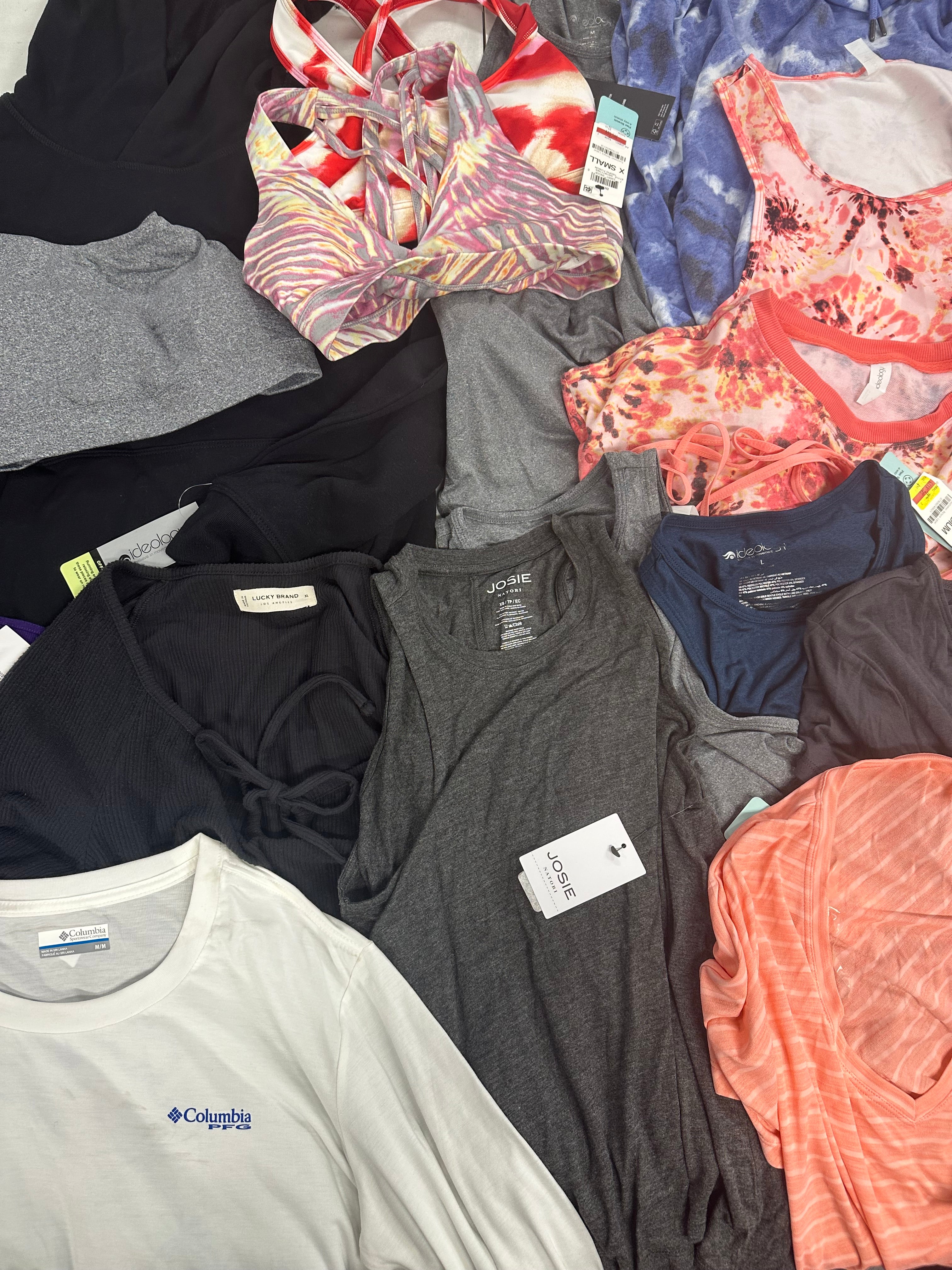Women's Clothing Tops Wholesale Lot, POLO RALPH LAUREN, LUCKY BRAND, COLUMBIA, IDEOLOGY, 19 items, Shelf Pulls, MSRP $534