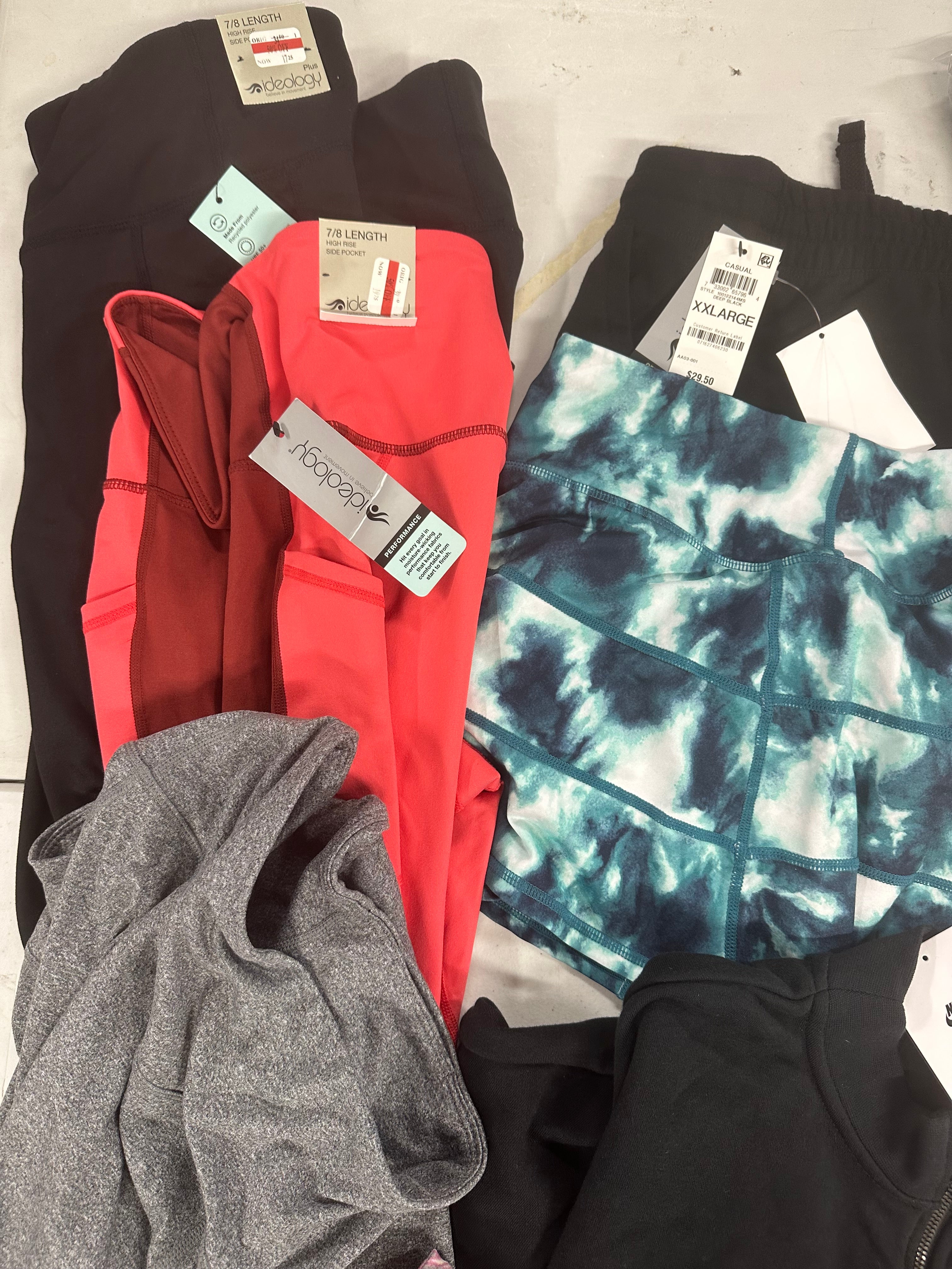 Women's Clothing Activewear Wholesale Lot, NIKE, LACOSTE, IDEOLOGY, 15 items, Shelf Pulls, MSRP $574