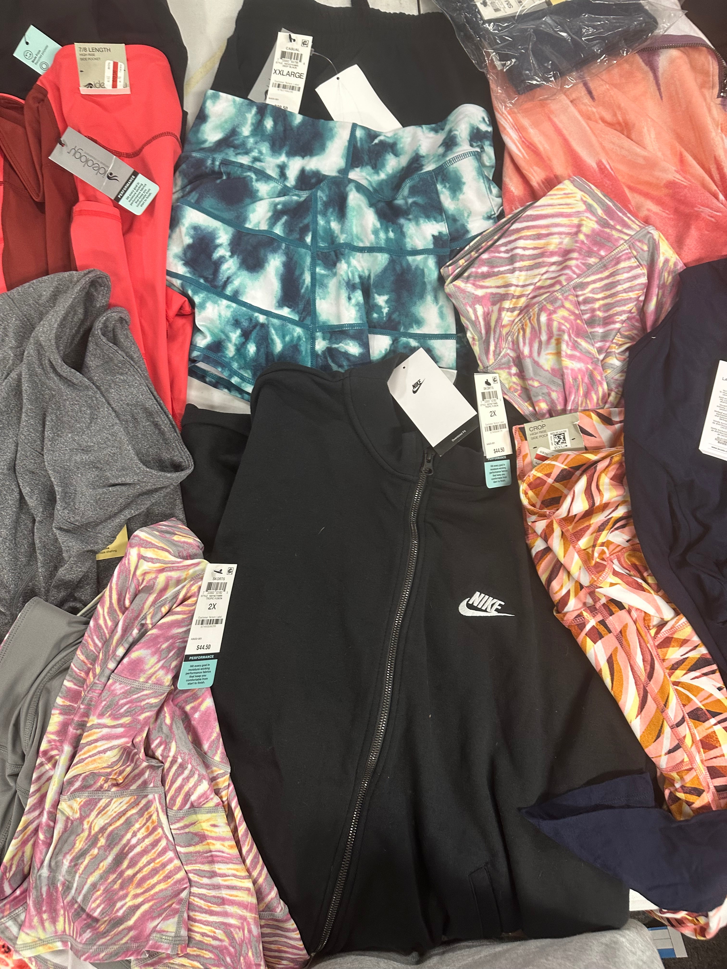 Women's Clothing Activewear Wholesale Lot, NIKE, LACOSTE, IDEOLOGY, 15 items, Shelf Pulls, MSRP $574
