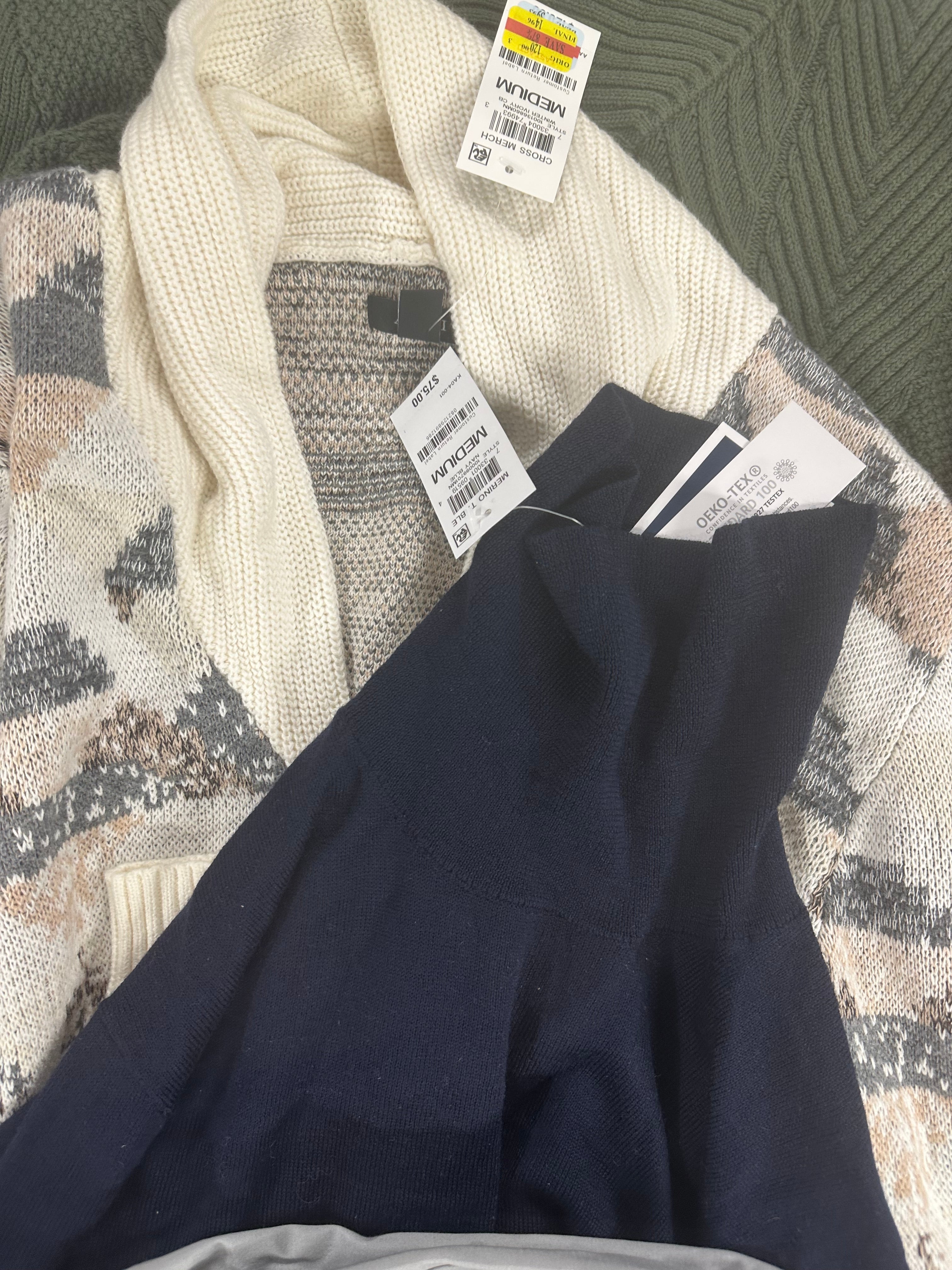 Men's Clothing Sweaters & Others Wholesale Lot, POLO RALPH LAUREN, LACOSTE, TOMMY HILFIGER, AND NOW THIS, CLUB ROOM and more, 14 items, Shelf Pulls, MSRP $548