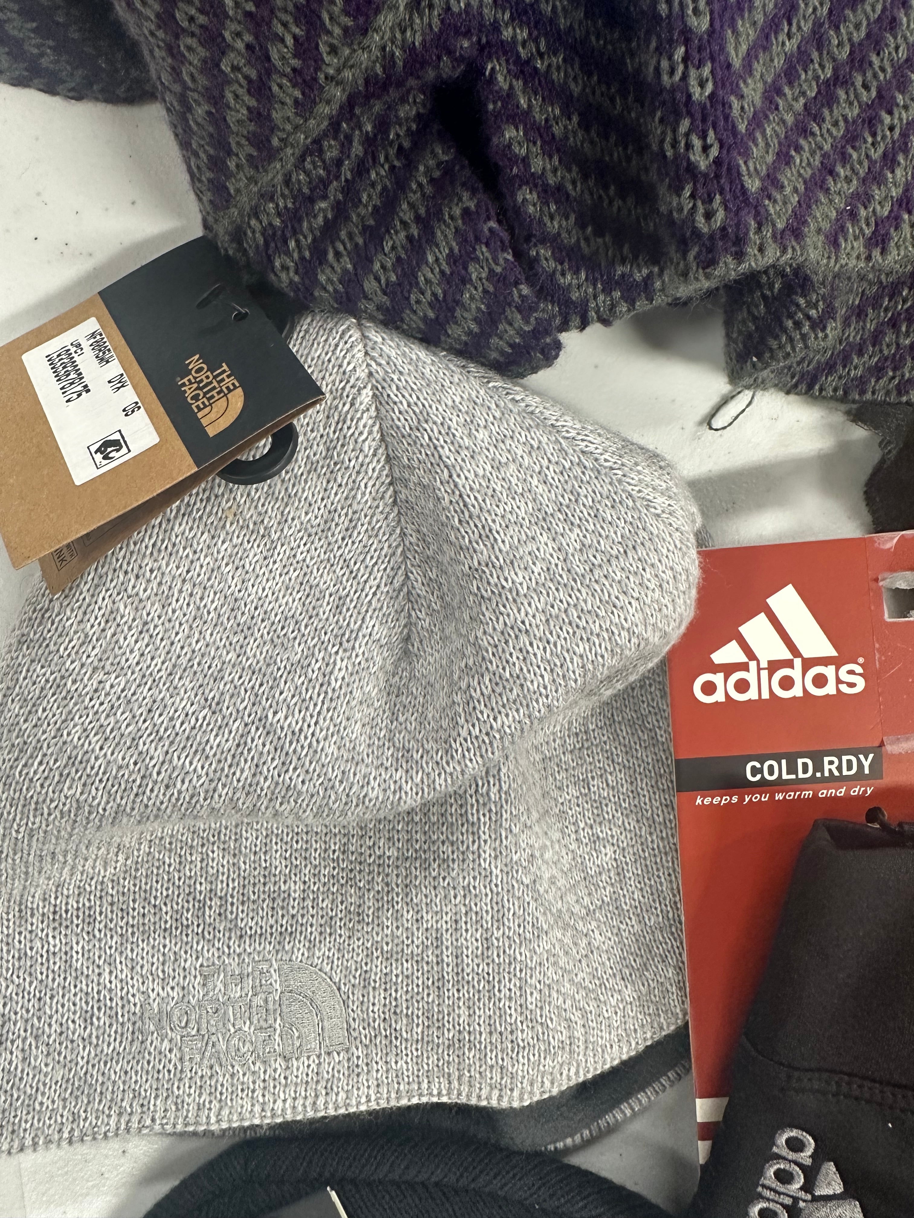 Men's Gloves, Hats and Others, Wholesale Lot, ADIDAS, UNDER ARMOUR, THE NORTH FACE, SPYDER, BASS OUTDOOR, HEAT HOLDERS and more, 24 items, Shelf Pulls, MSRP $750