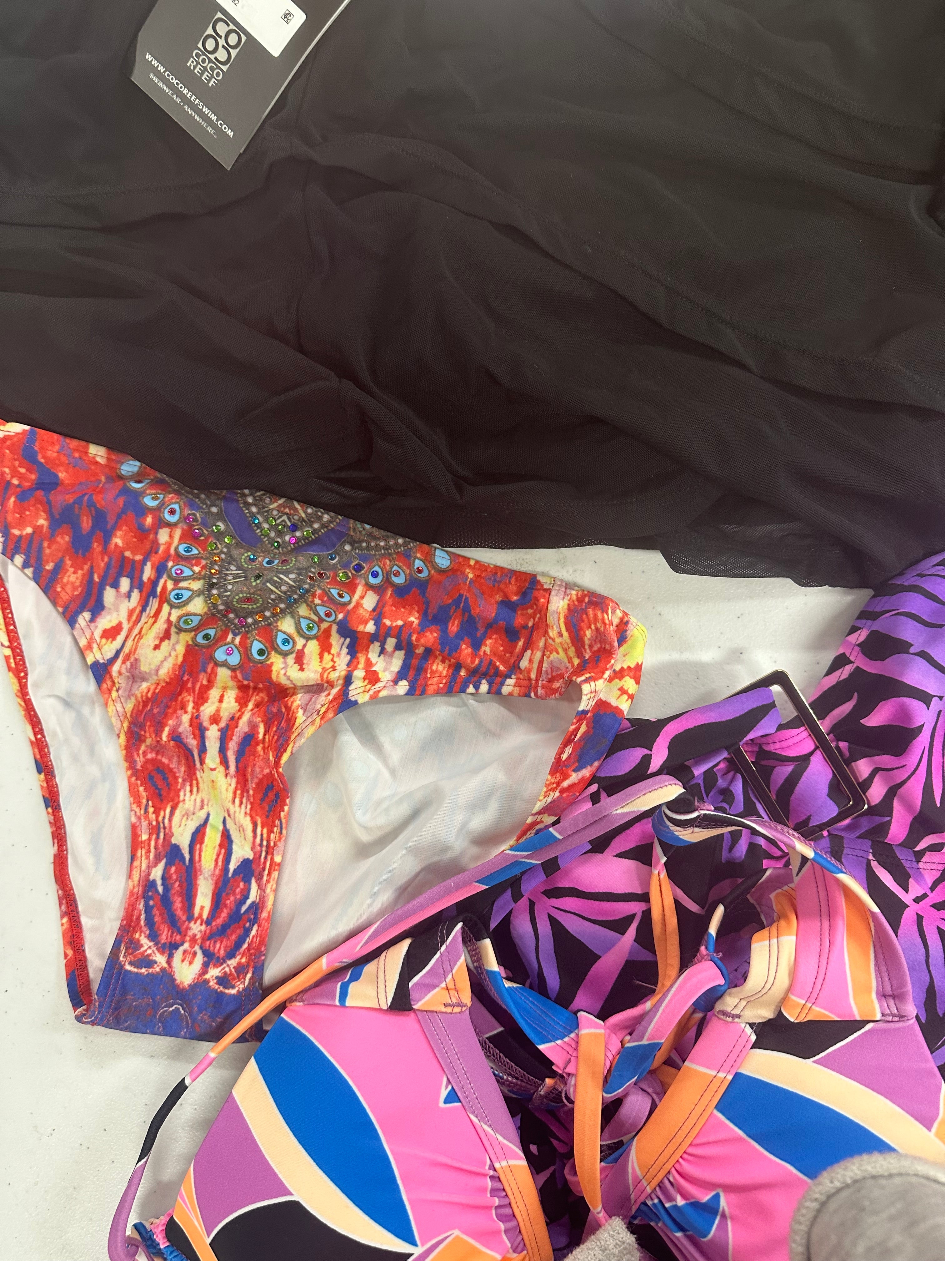 Women's Swimwear Wholesale Lot, 12 items, DKNY, RALPH LAUREN, NIKE, ROXY, COCO REEF, LA MODA and more, Shelf Pulls, MSRP $581