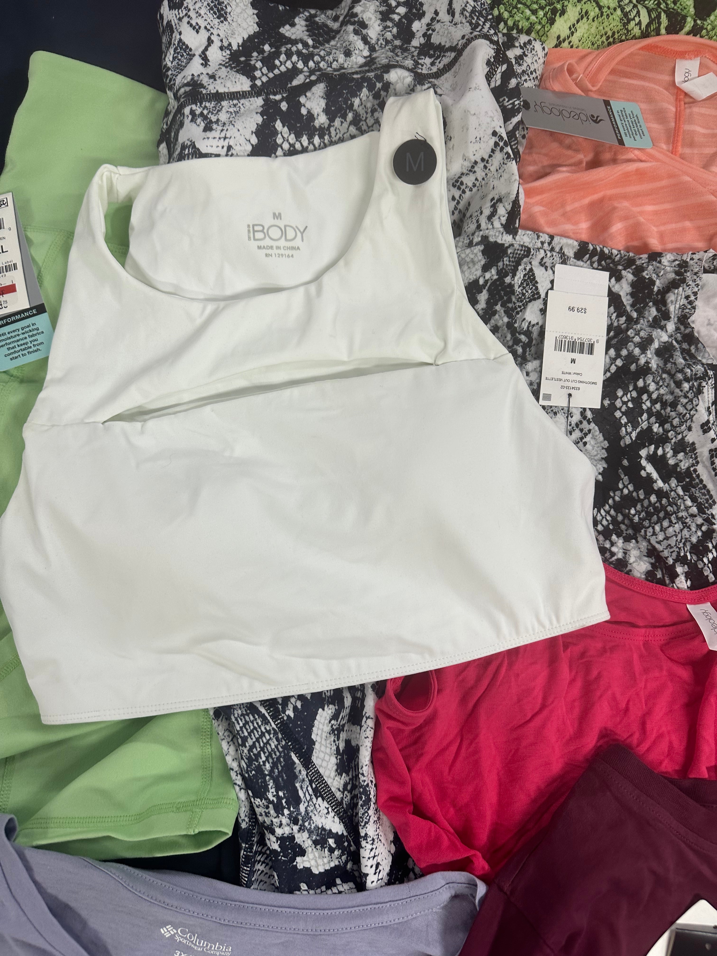 Women's Clothing Activewear Wholesale Lot, UNDER ARMOUR, COLUMBIA, ADIDAS, COTTON ON and more, 15 items, Shelf Pulls, MSRP $416