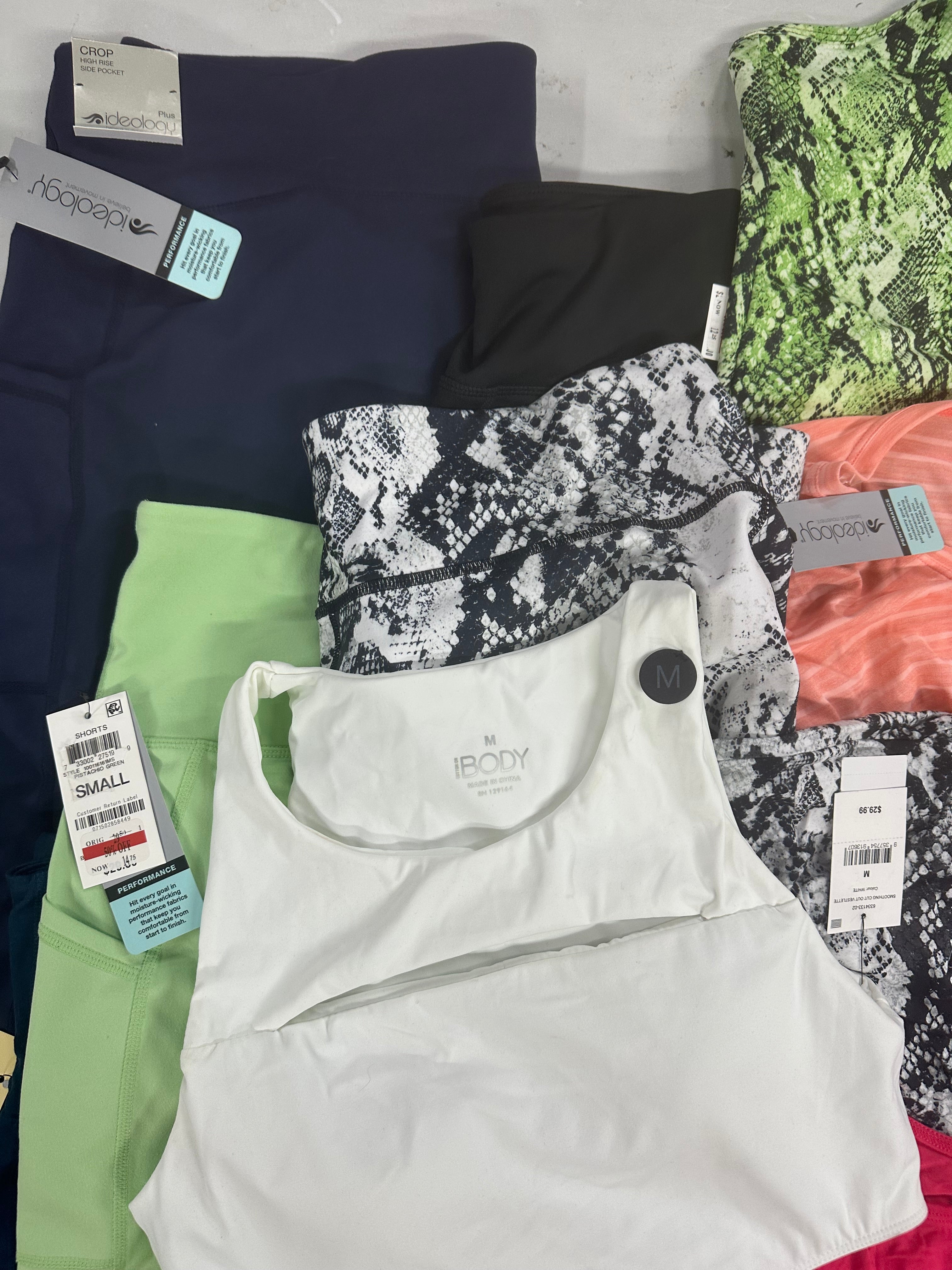 Women's Clothing Activewear Wholesale Lot, UNDER ARMOUR, COLUMBIA, ADIDAS, COTTON ON and more, 15 items, Shelf Pulls, MSRP $416