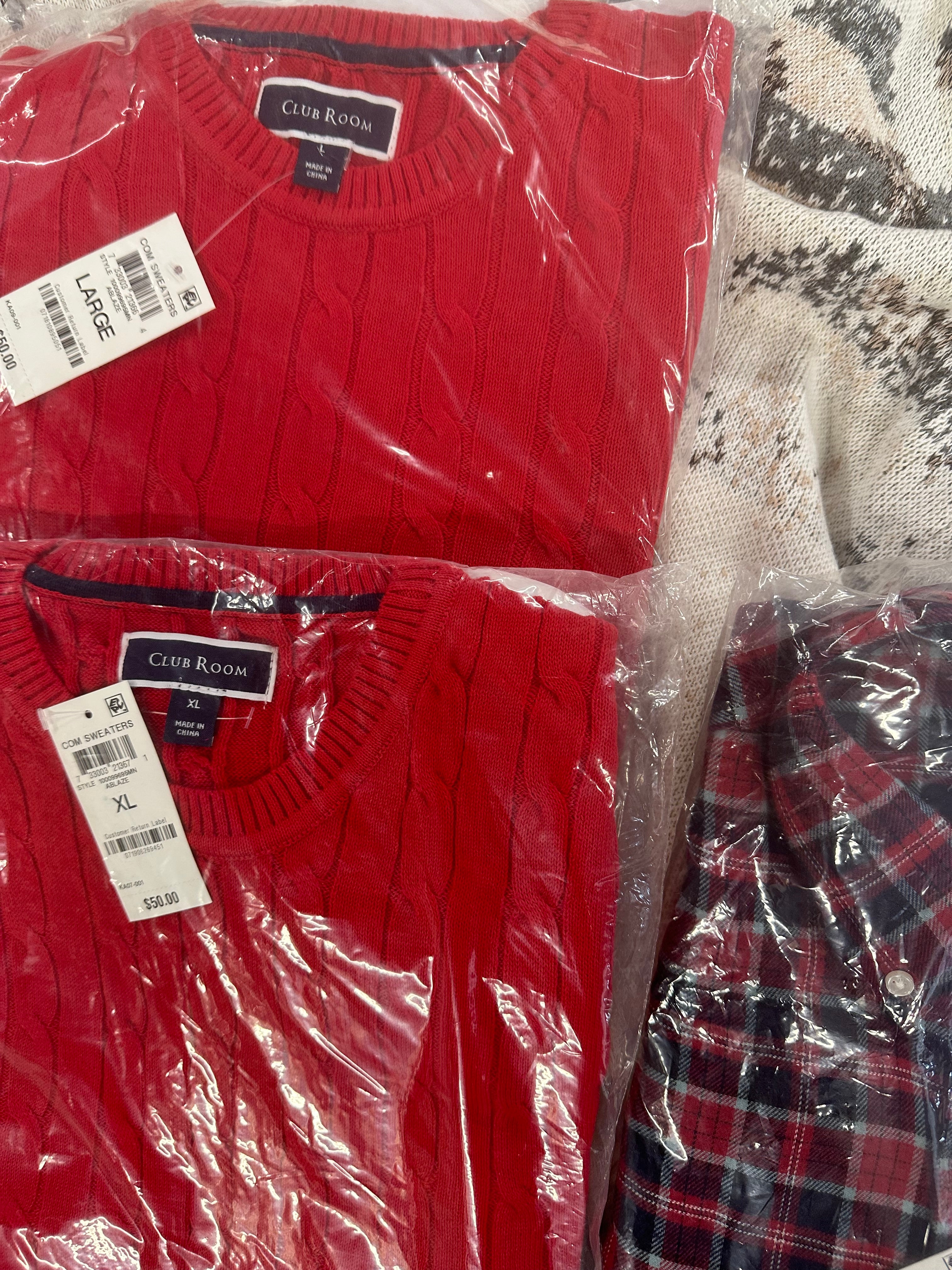 Men's Clothing Tops and Others, Wholesale Lot, LEVI'S, KENNETH COLE, CLUB ROOM and more, 11 items, Shelf Pulls, MSRP $550