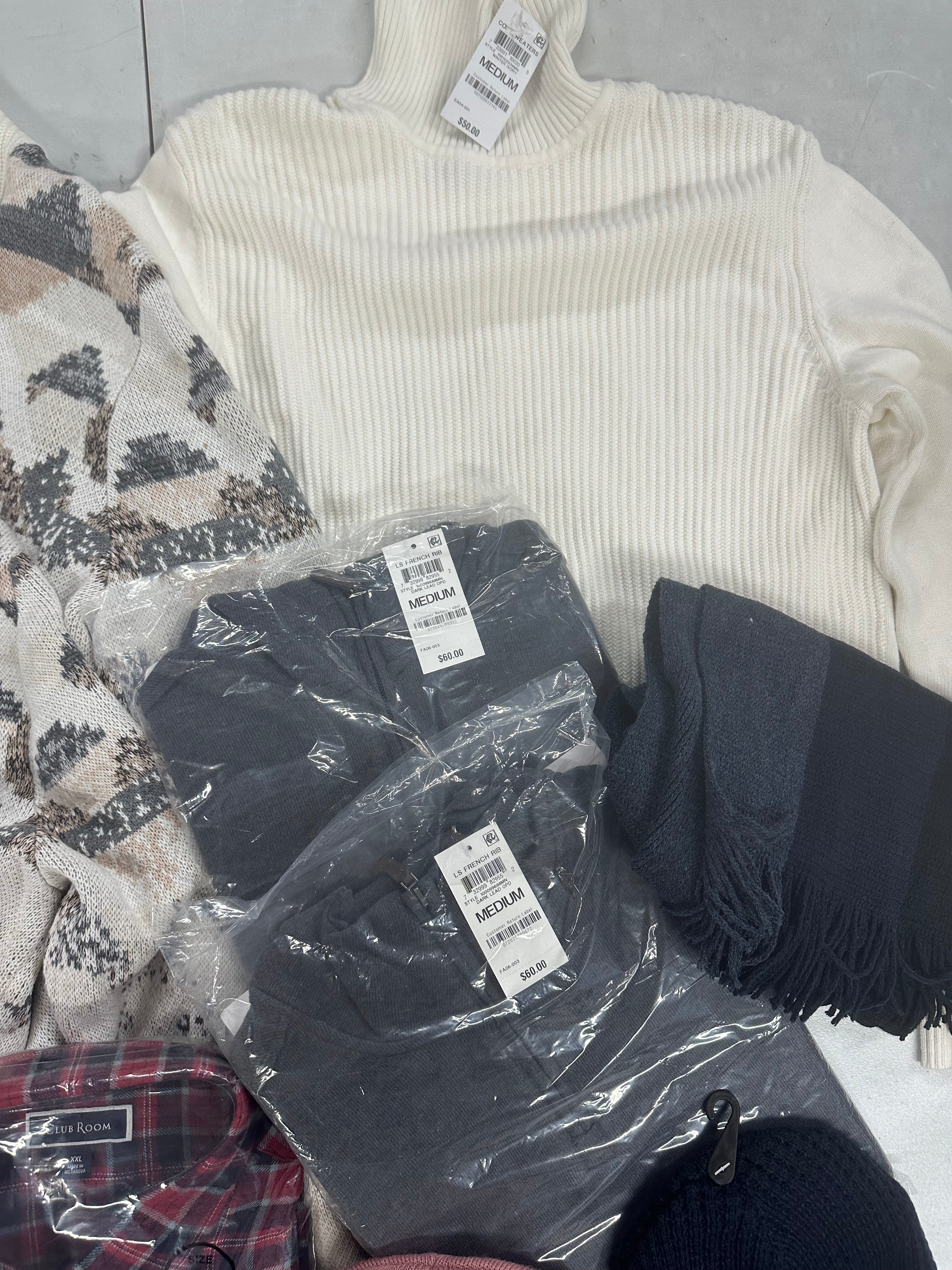 Men's Clothing Tops and Others, Wholesale Lot, LEVI'S, KENNETH COLE, CLUB ROOM and more, 11 items, Shelf Pulls, MSRP $550