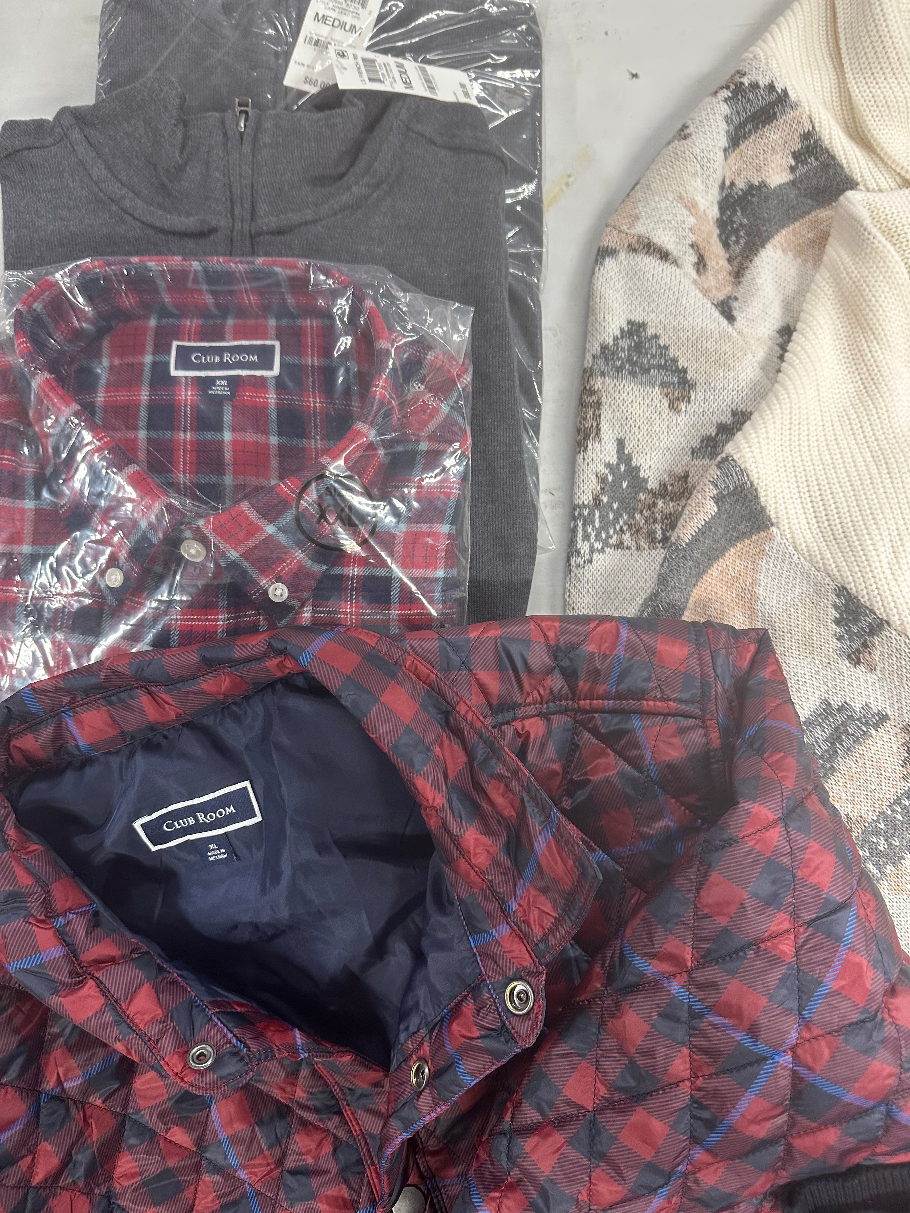 Men's Clothing Winter Tops Wholesale Lot, ALFANI, CLUB ROOM 9 items, Shelf Pulls, MSRP $650