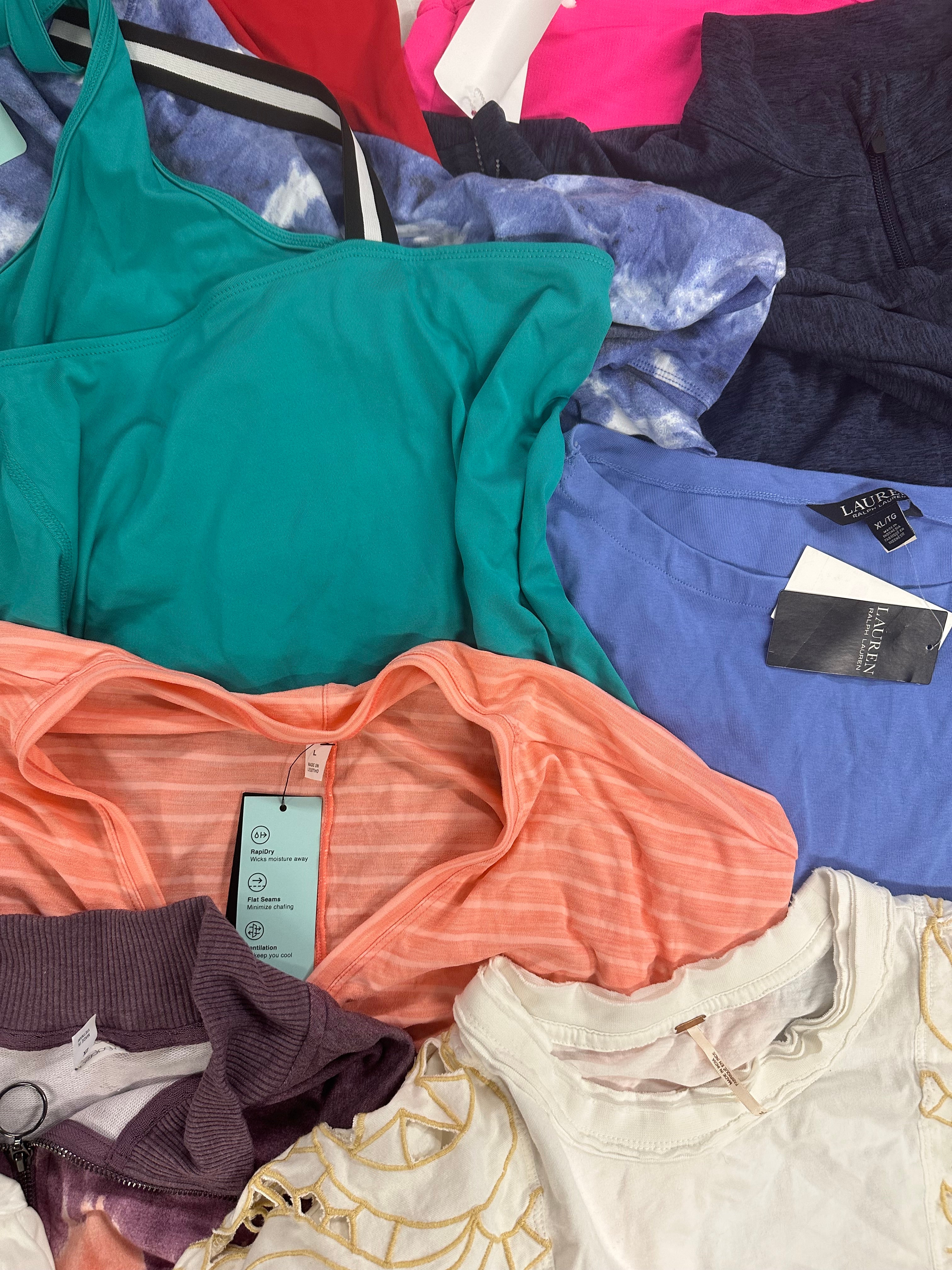 Women's Clothing Tops POLO RALPH LAUREN, MICHAEL KORS, FREE PEOPLE, 32 DEGREES and more, Wholesale Lot, 13 items, Shelf Pulls, MSRP $606