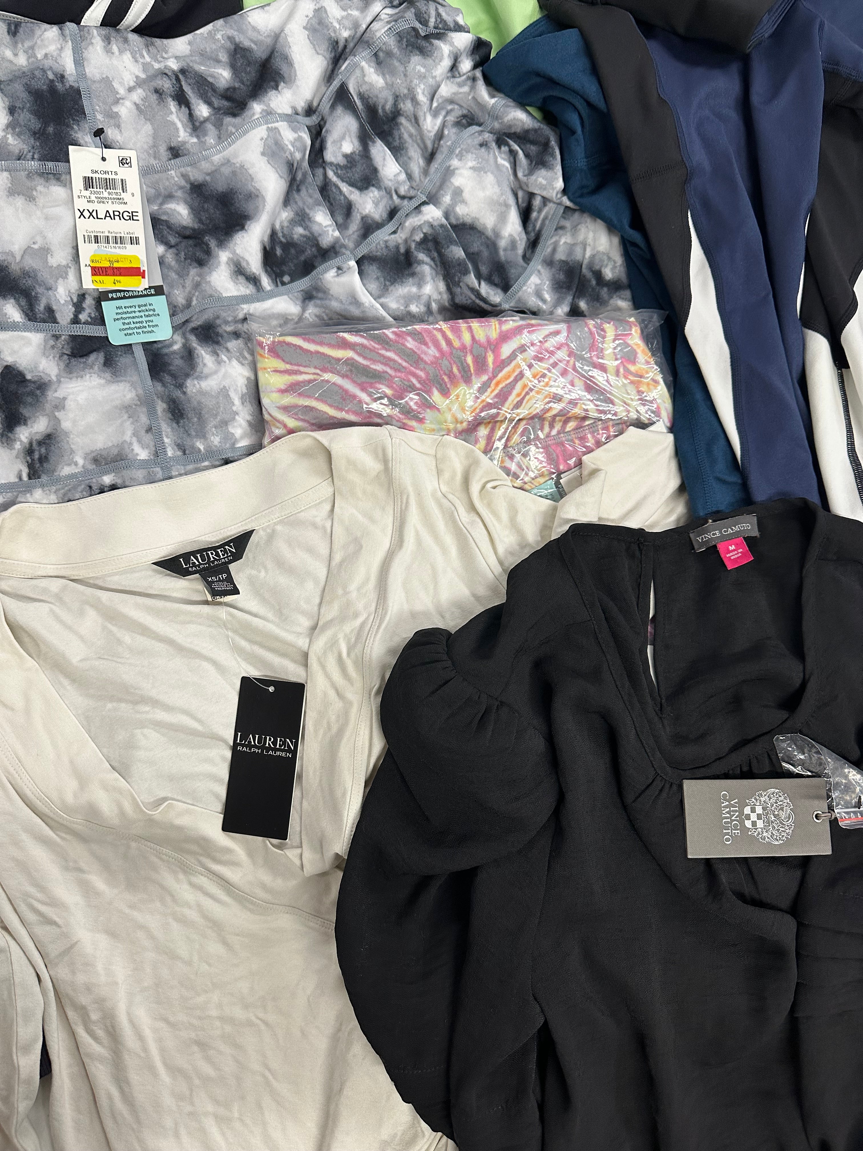 Women's Clothing Assorted Wholesale Lot, ADIDAS, POLO RALPH LAUREN, FREE PEOPLE, NATORI, VINCE CAMUTO and more, 14 items, Shelf Pulls, MSRP $683