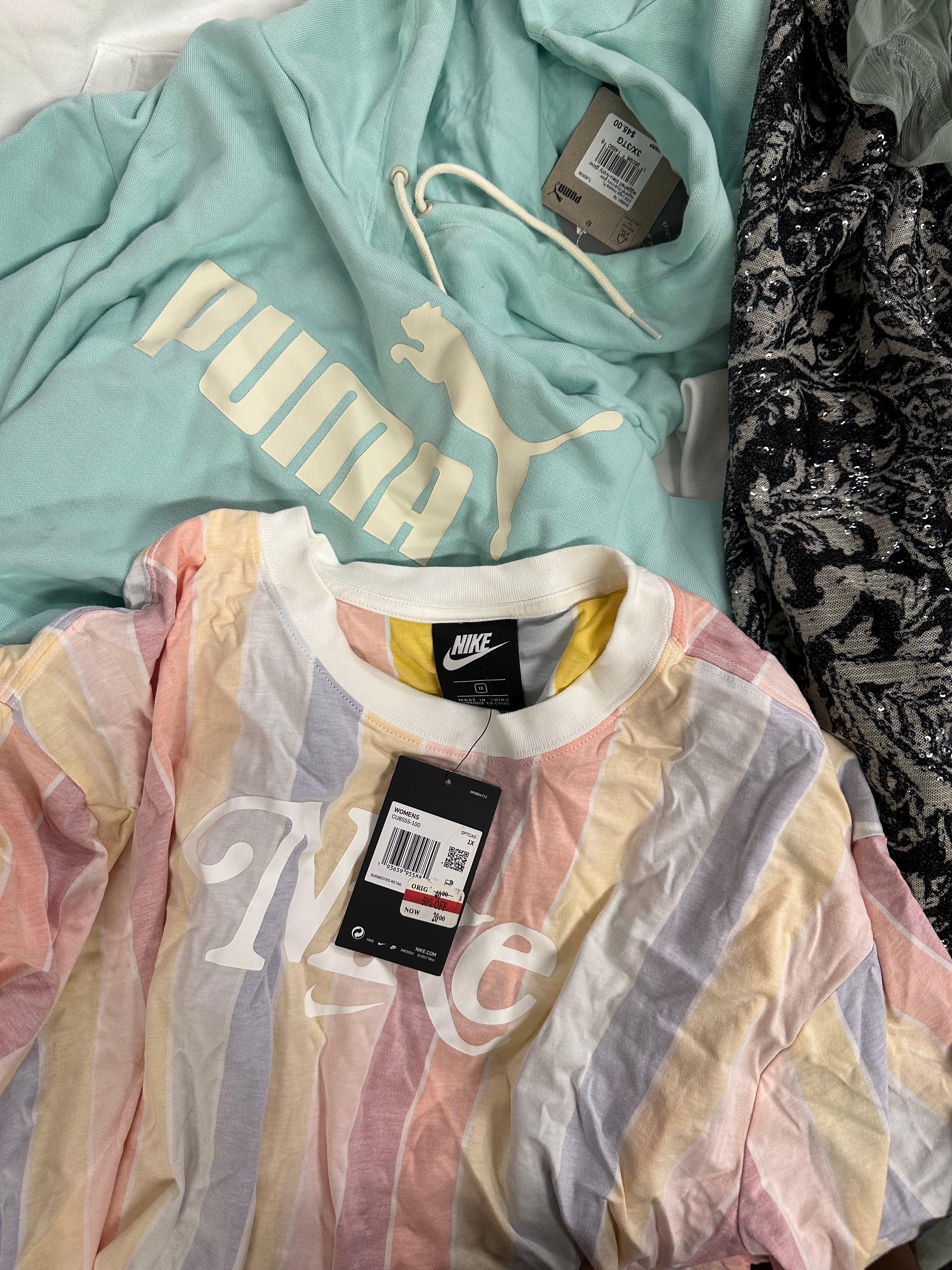 Women's Clothing Assorted Wholesale Lot, Nike, POLO RALPH LAUREN, ADIDAS, CHAMPION, PUMA and more, 8 items, CUSTOMER RETURNS