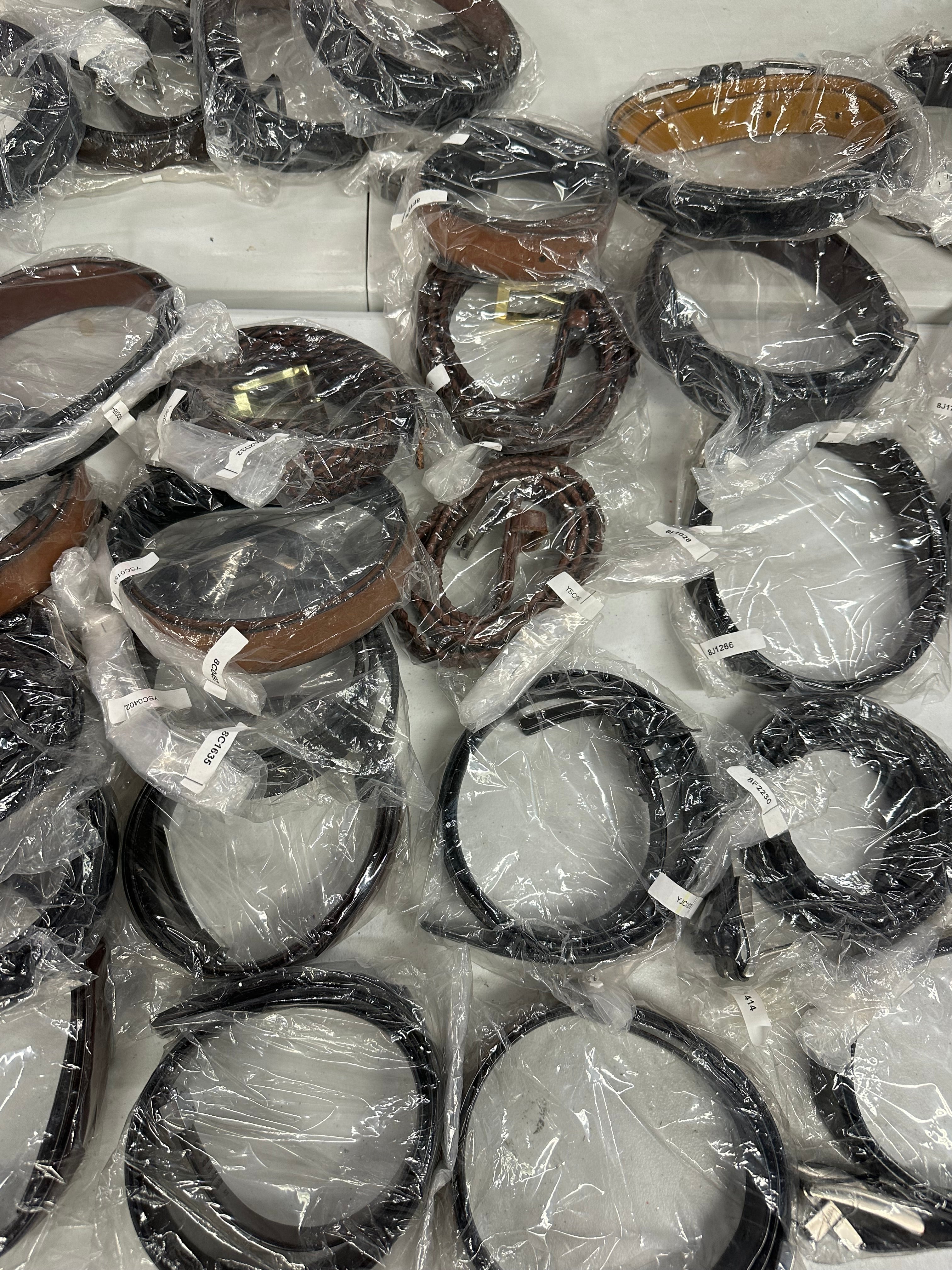 Men's Belt Wholesale Lot, TOMMY HILFIGER, KENNETH COLE, GEOFFREY BEENE, RYAN SEACREST, ALFANI, PERRY ELLIS, CLUB ROOM and more, 38 items, CUSTOMER RETURNS & SALVAGE