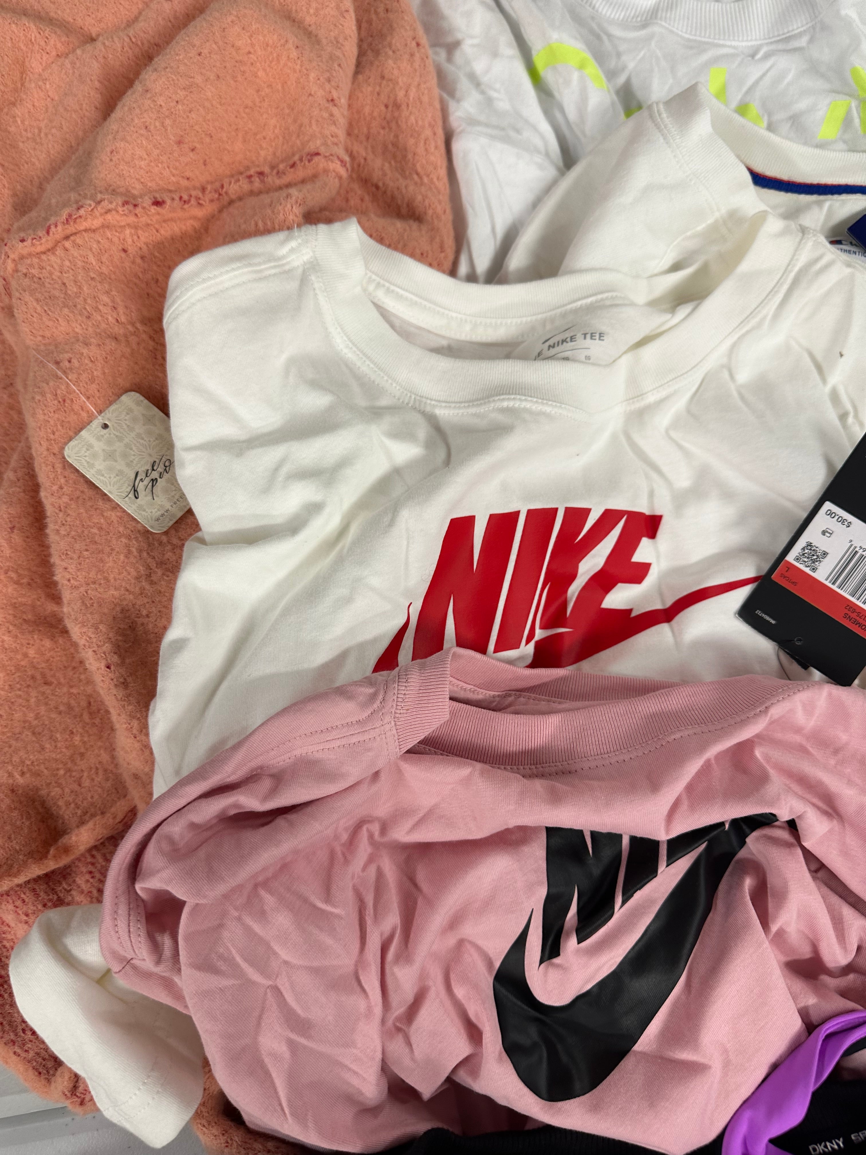 Women's Clothings Assorted, Wholesale Lot, ADIDAS, COLUMBIA, UNDER ARMOUR, FREE PEOPLE, CALVIN KLEIN, CHAMPION, NIKE, DKNY, ANNE COLE COLLECTION, FREE PEOPLE, LA BLANCA and more, 21 items, CUSTOMER RETURNS