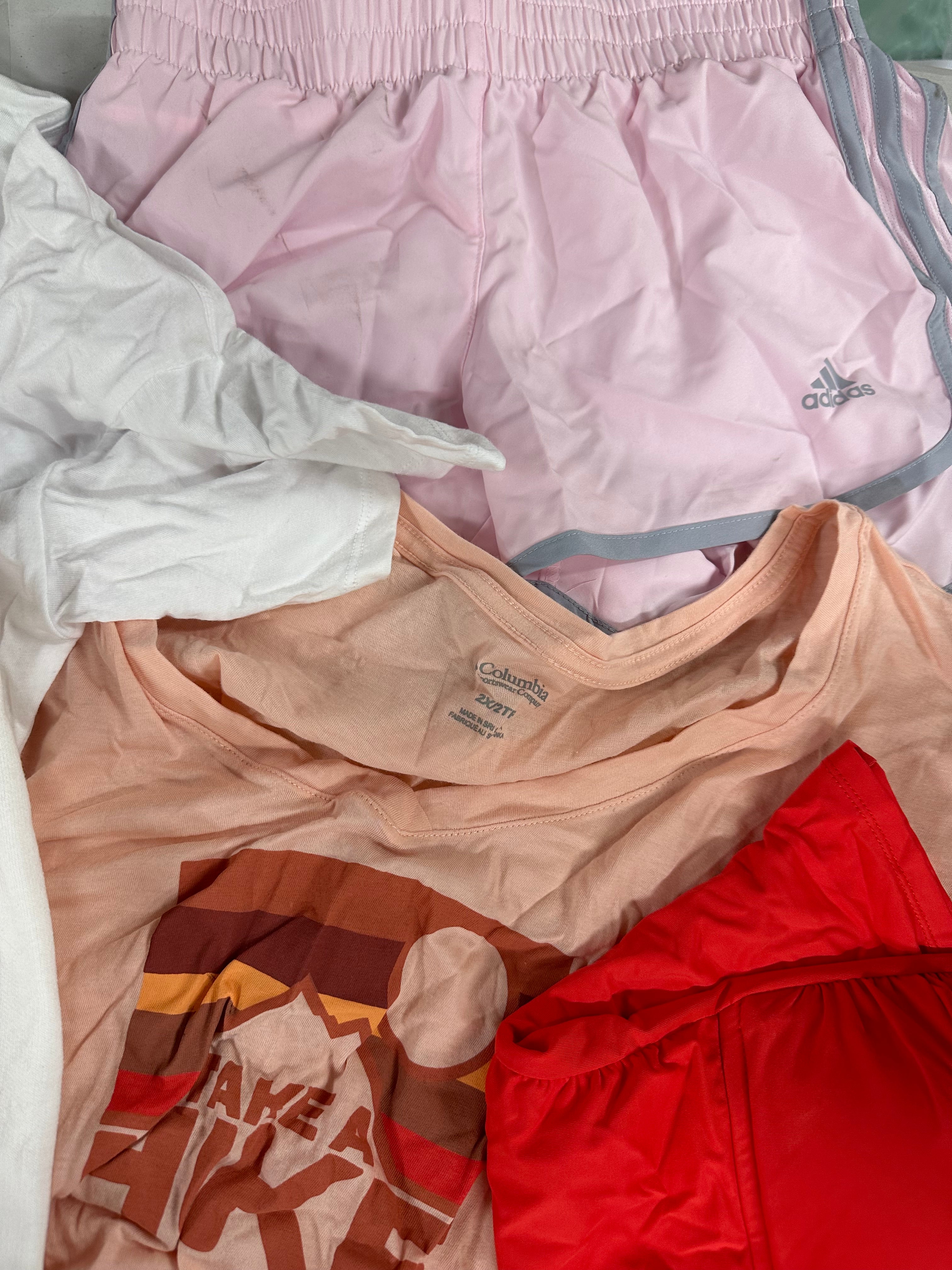 Women's Clothings Assorted, Wholesale Lot, ADIDAS, COLUMBIA, UNDER ARMOUR, FREE PEOPLE, CALVIN KLEIN, CHAMPION, NIKE, DKNY, ANNE COLE COLLECTION, FREE PEOPLE, LA BLANCA and more, 21 items, CUSTOMER RETURNS