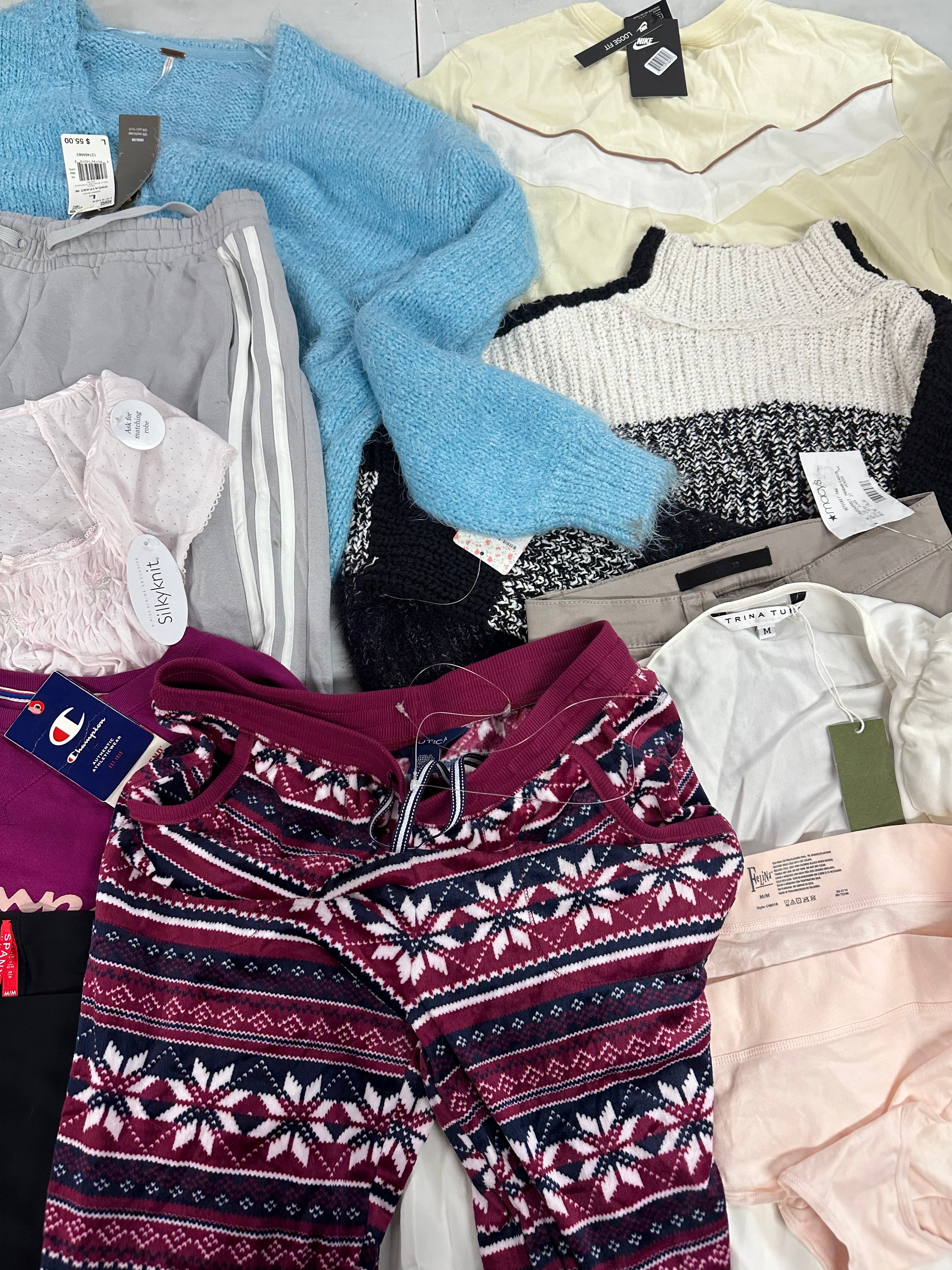 Women's Clothing Assorted Wholesale Lot, JOE'S JEANS, TRINA TURK, FREE PEOPLE, ADIDAS, SPANX and more, 11 items, CUSTOMER RETURNS