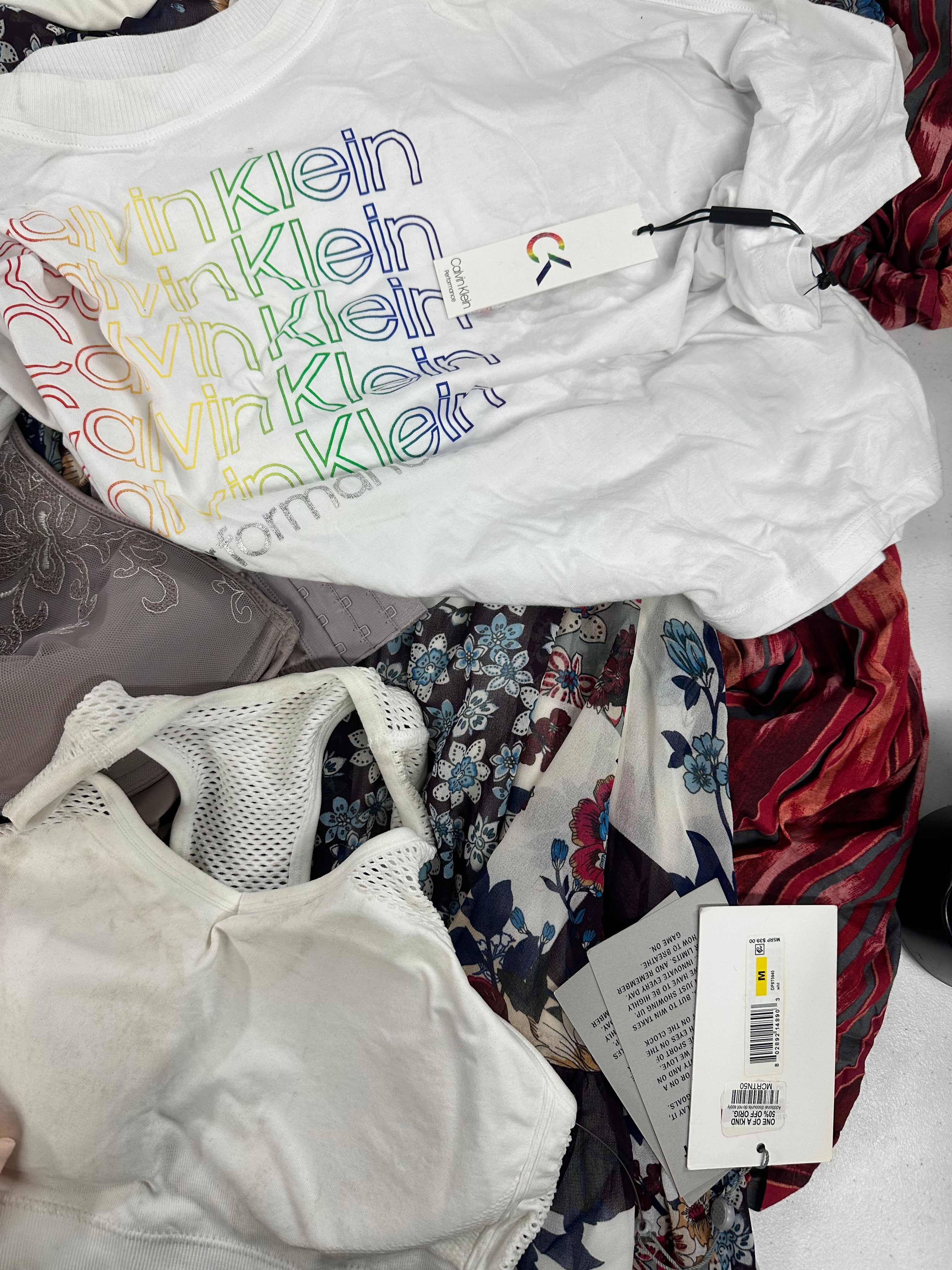Women's Clothing Assorted Wholesale Lot, DKNY, FREE PEOPLE, RALPH LAUREN, CHAMPION, CALVIN KLEIN and more, 13 items, CUSTOMER RETURNS