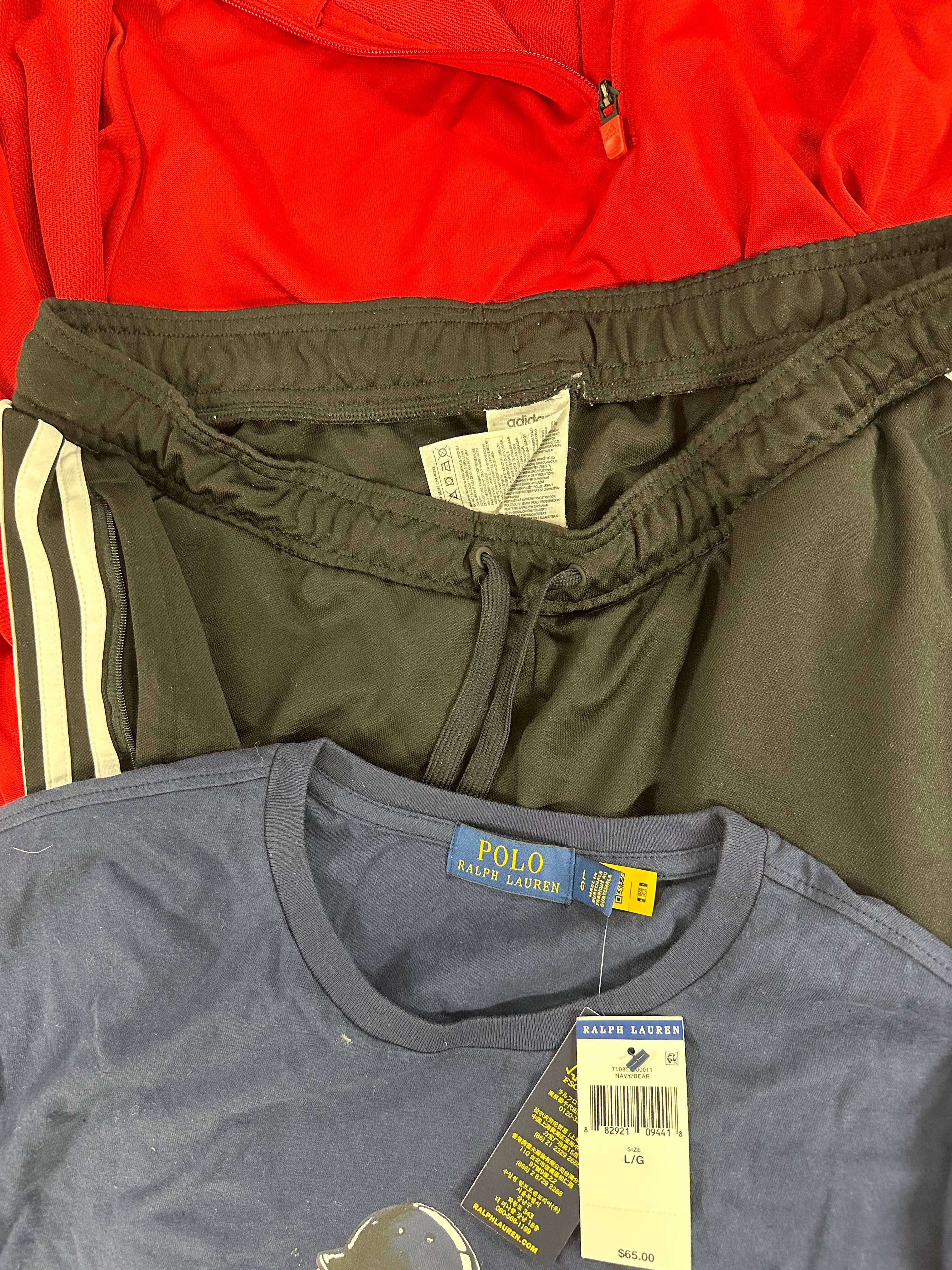 Men's Clothing Assorted Wholesale Lot, PUMA, RALPH LAUREN, ADIDAS, ALFANI, GERRY and more, 13 items, CUSTOMER RETURNS