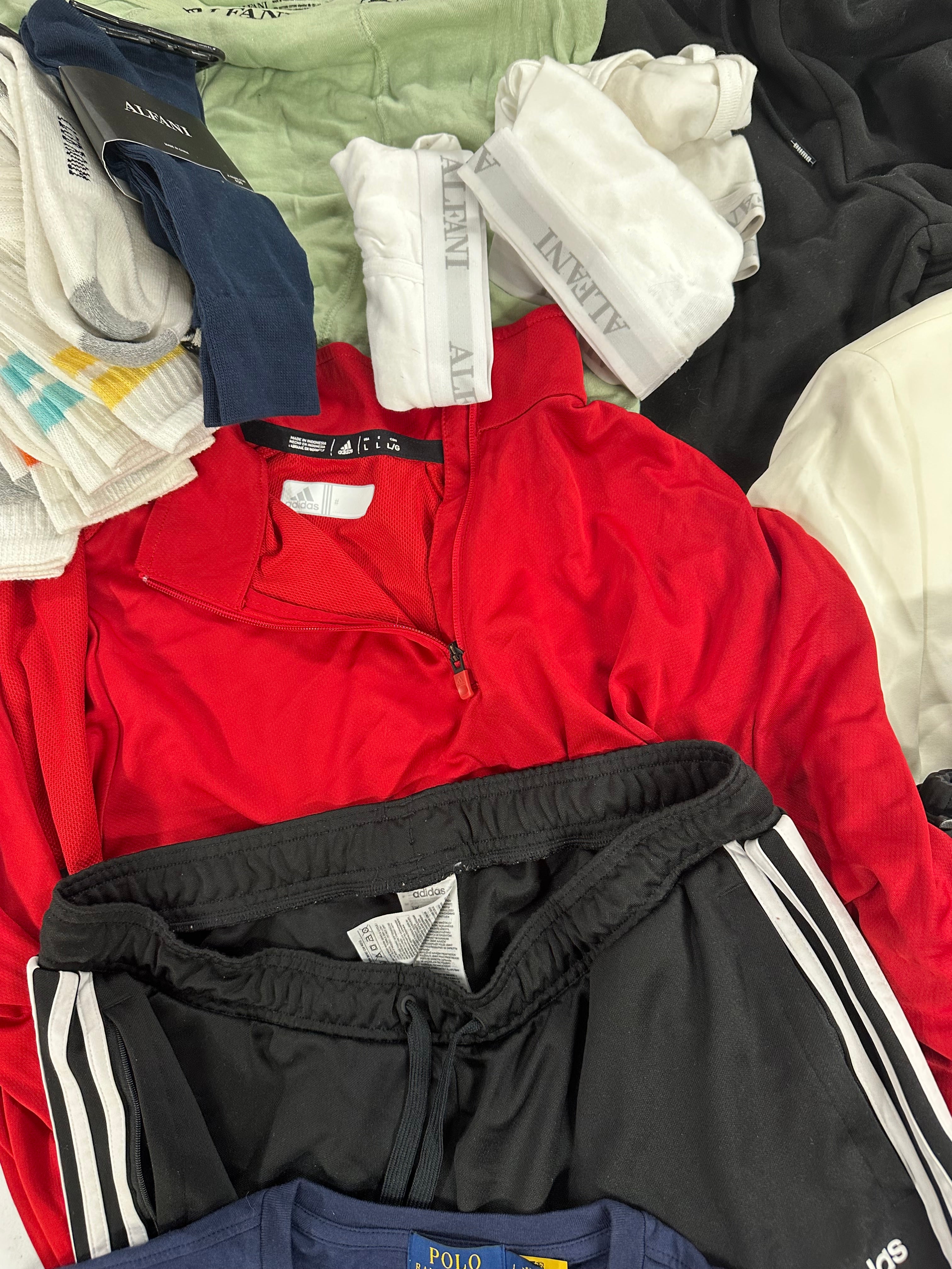 Men's Clothing Assorted Wholesale Lot, PUMA, RALPH LAUREN, ADIDAS, ALFANI, GERRY and more, 13 items, CUSTOMER RETURNS