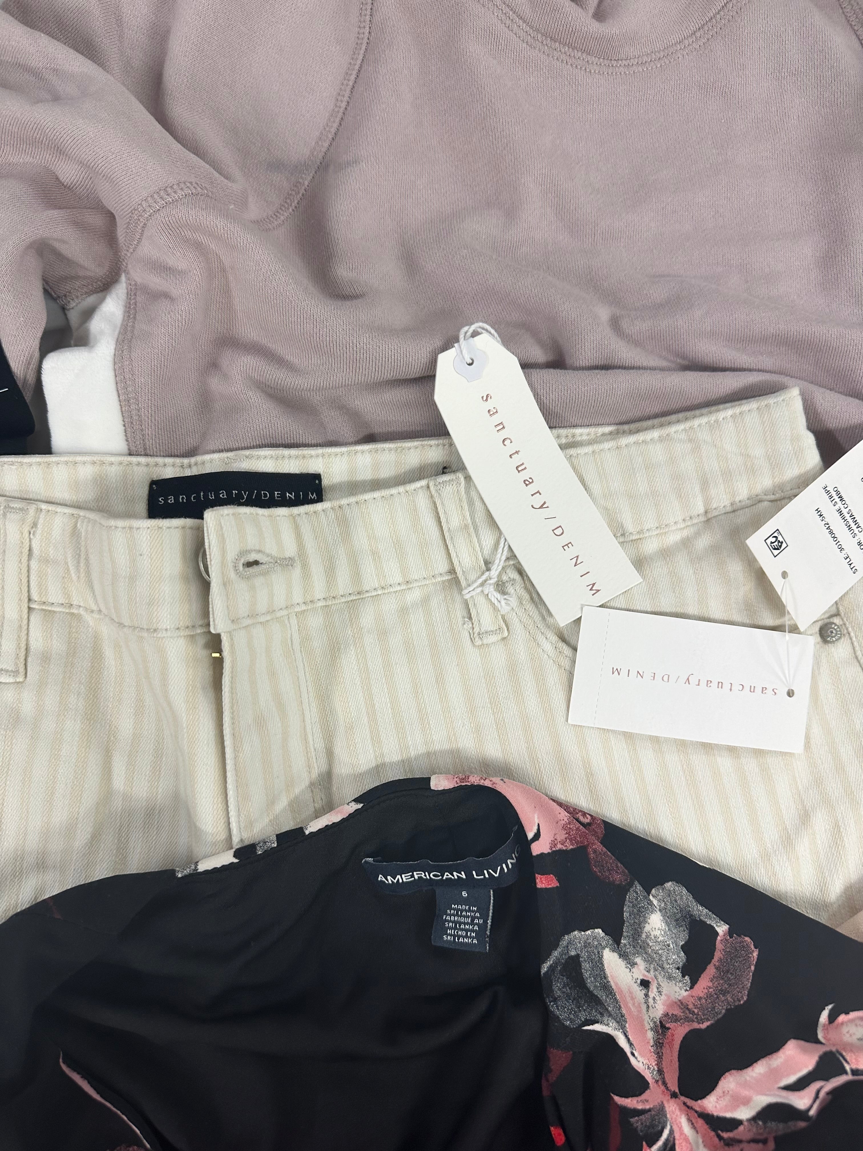 Women's Clothings Assorted Wholesale Lot, CALVIN KLEIN, TRINA TURK, FREE PEOPLE, SANCTUARY and more, 9 items, CUSTOMER RETURNS