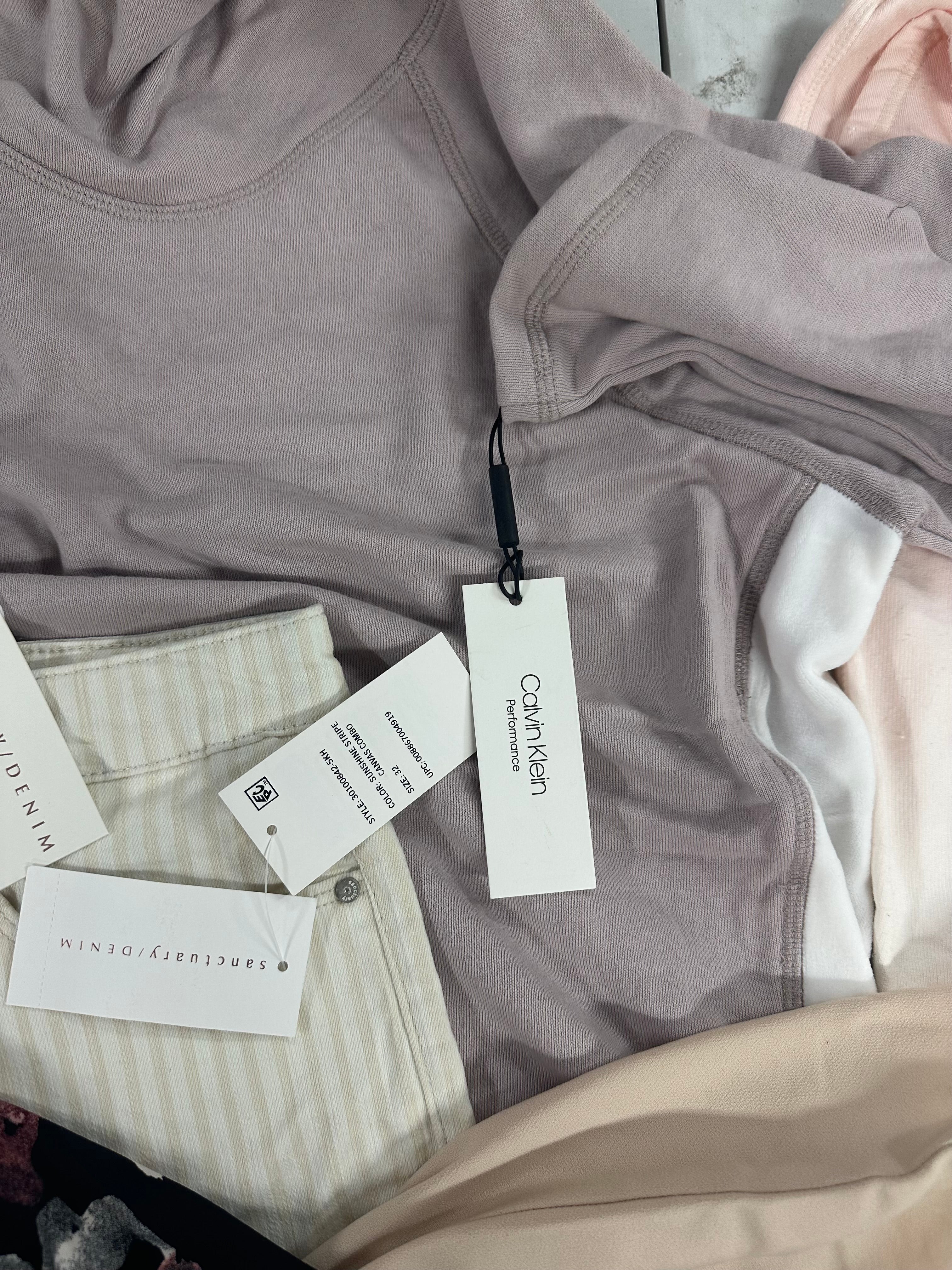 Women's Clothings Assorted Wholesale Lot, CALVIN KLEIN, TRINA TURK, FREE PEOPLE, SANCTUARY and more, 9 items, CUSTOMER RETURNS