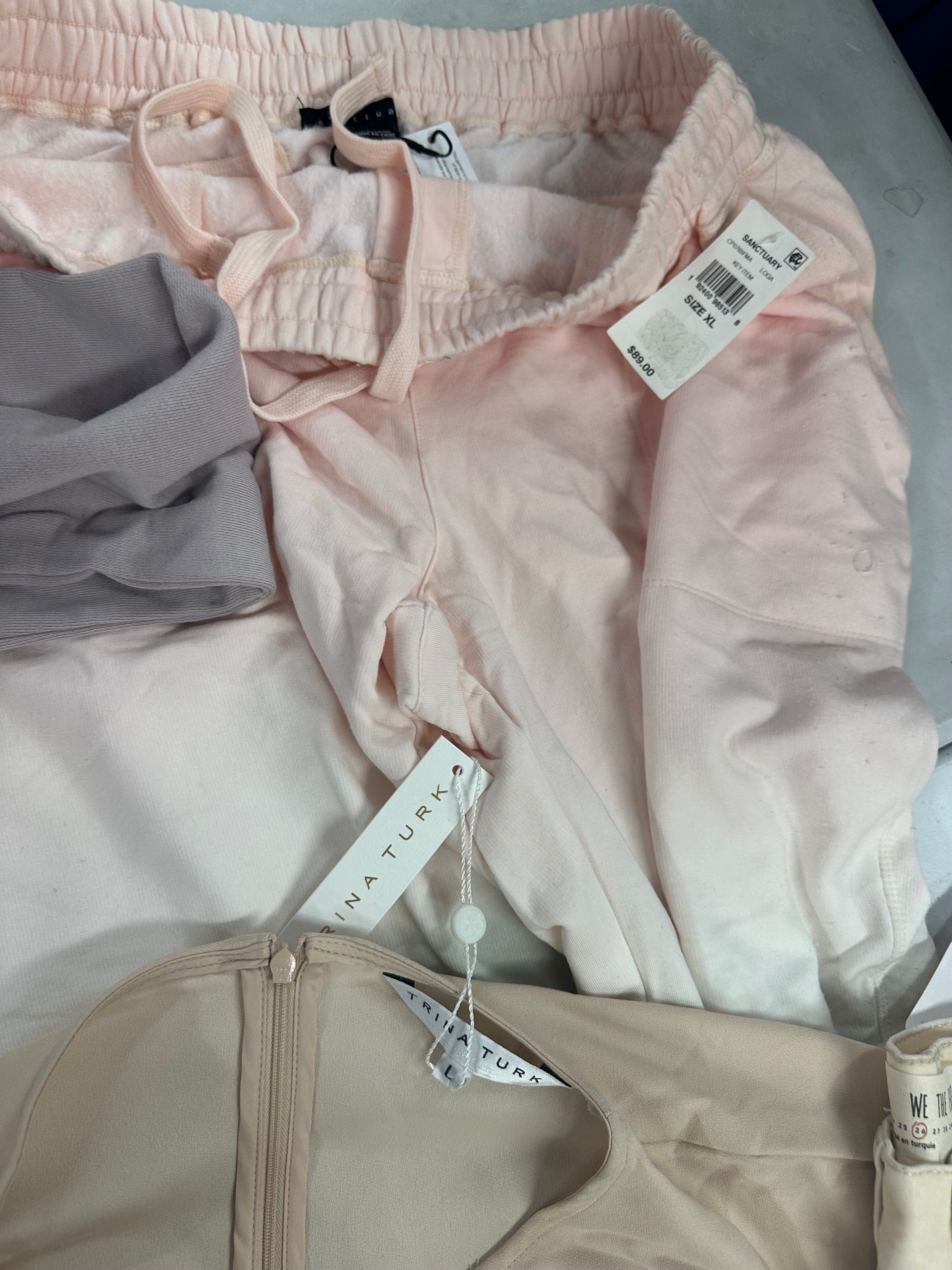 Women's Clothings Assorted Wholesale Lot, CALVIN KLEIN, TRINA TURK, FREE PEOPLE, SANCTUARY and more, 9 items, CUSTOMER RETURNS