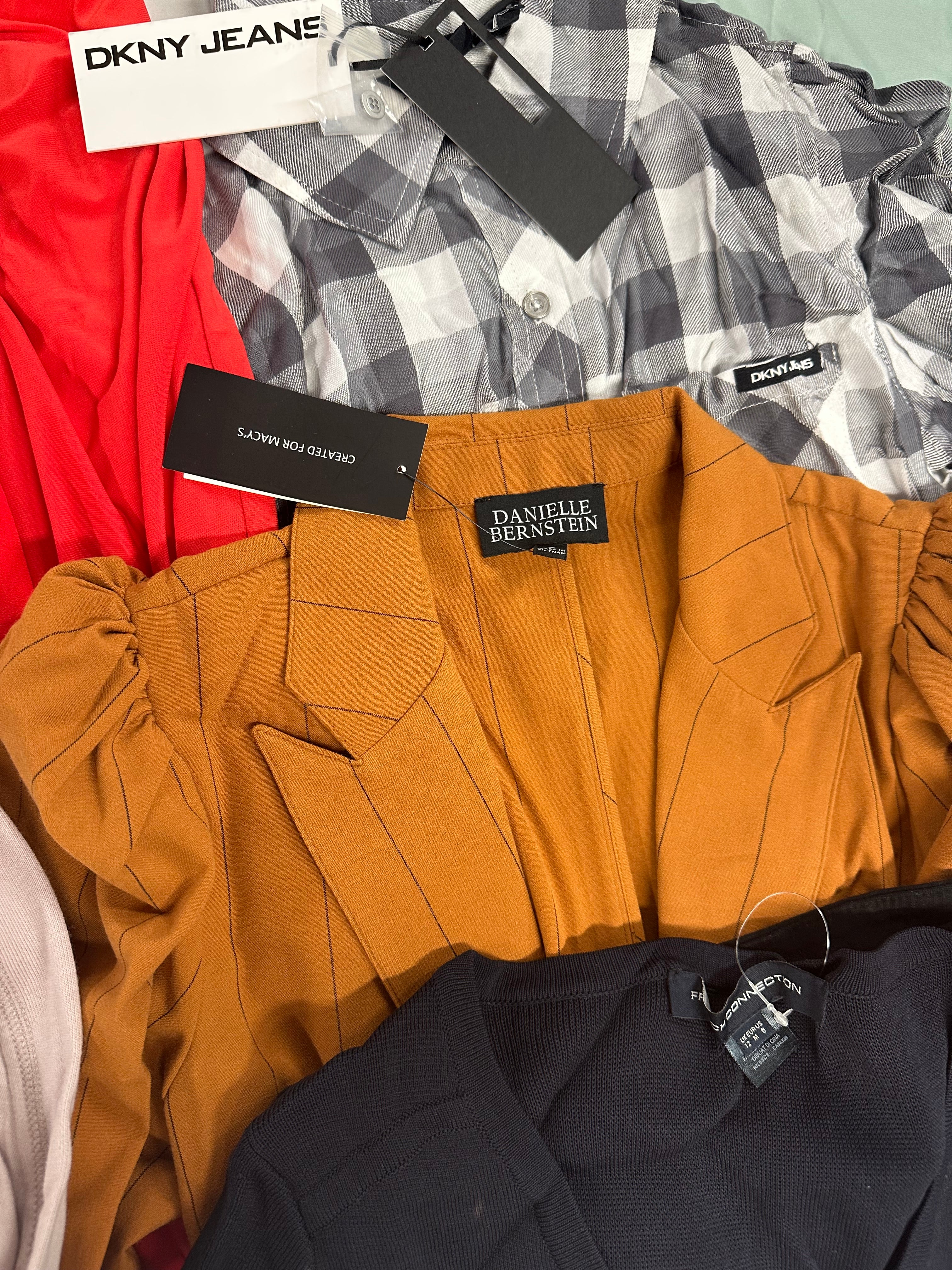 Women's Clothings Assorted Wholesale Lot, FRENCH CONNECTION, RALPH LAUREN, DKNY, FREE PEOPLE, CALVIN KLEIN and more, 11 items, CUSTOMER RETURNS