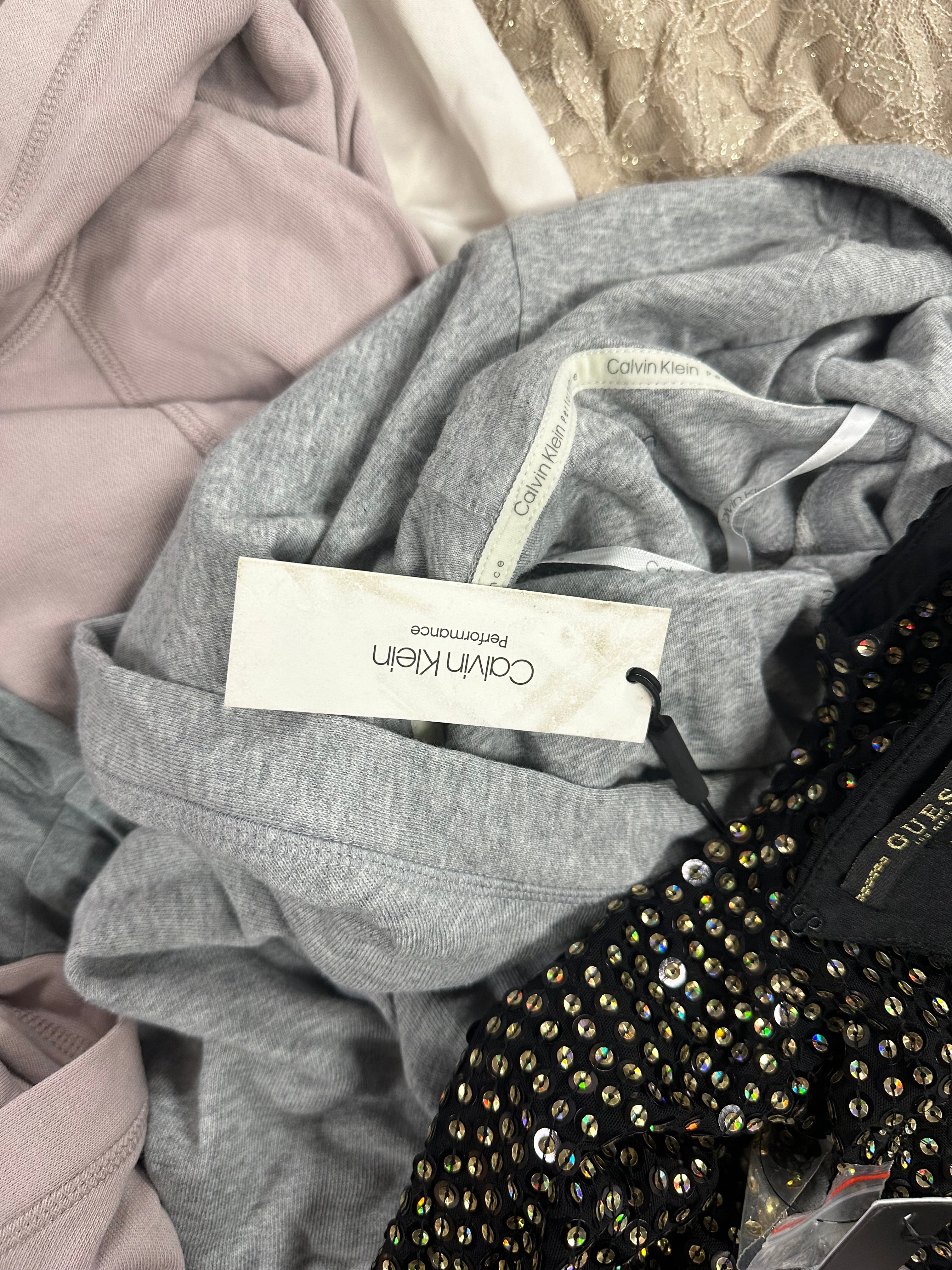 Women's Clothings Assorted Wholesale Lot, GUESS, CALVIN KLEIN, CHAMPION, ADIDAS, NIKE, 32 DEGREES and more, 13 items, CUSTOMER RETURNS